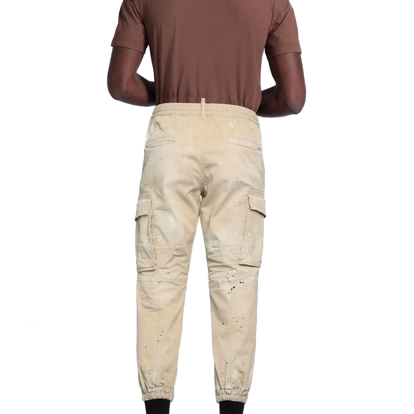 Shop Dsquared2 Cotton Cargo Pants In Beige