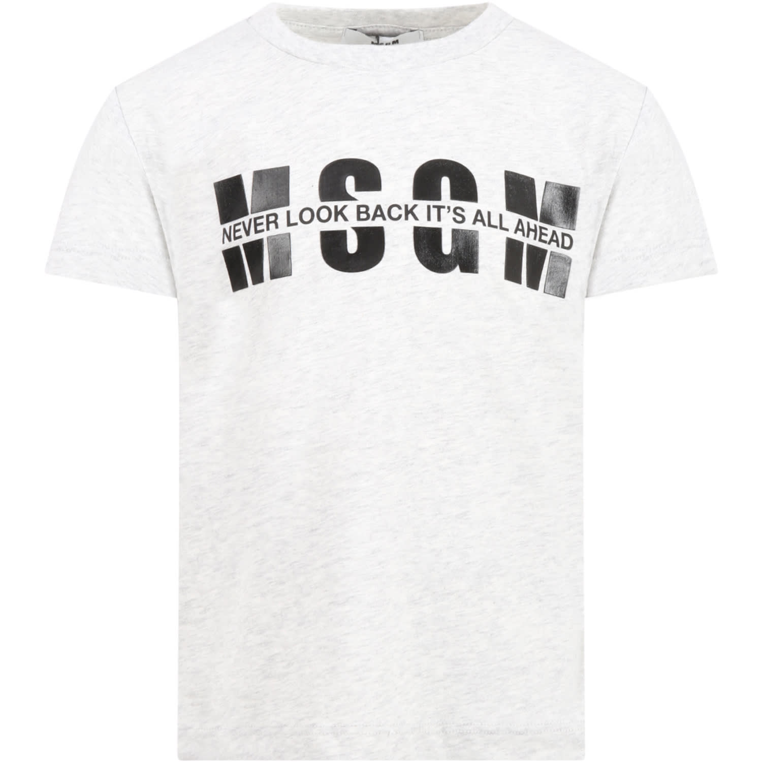 MSGM Gray T-shirt For Kids With Logo
