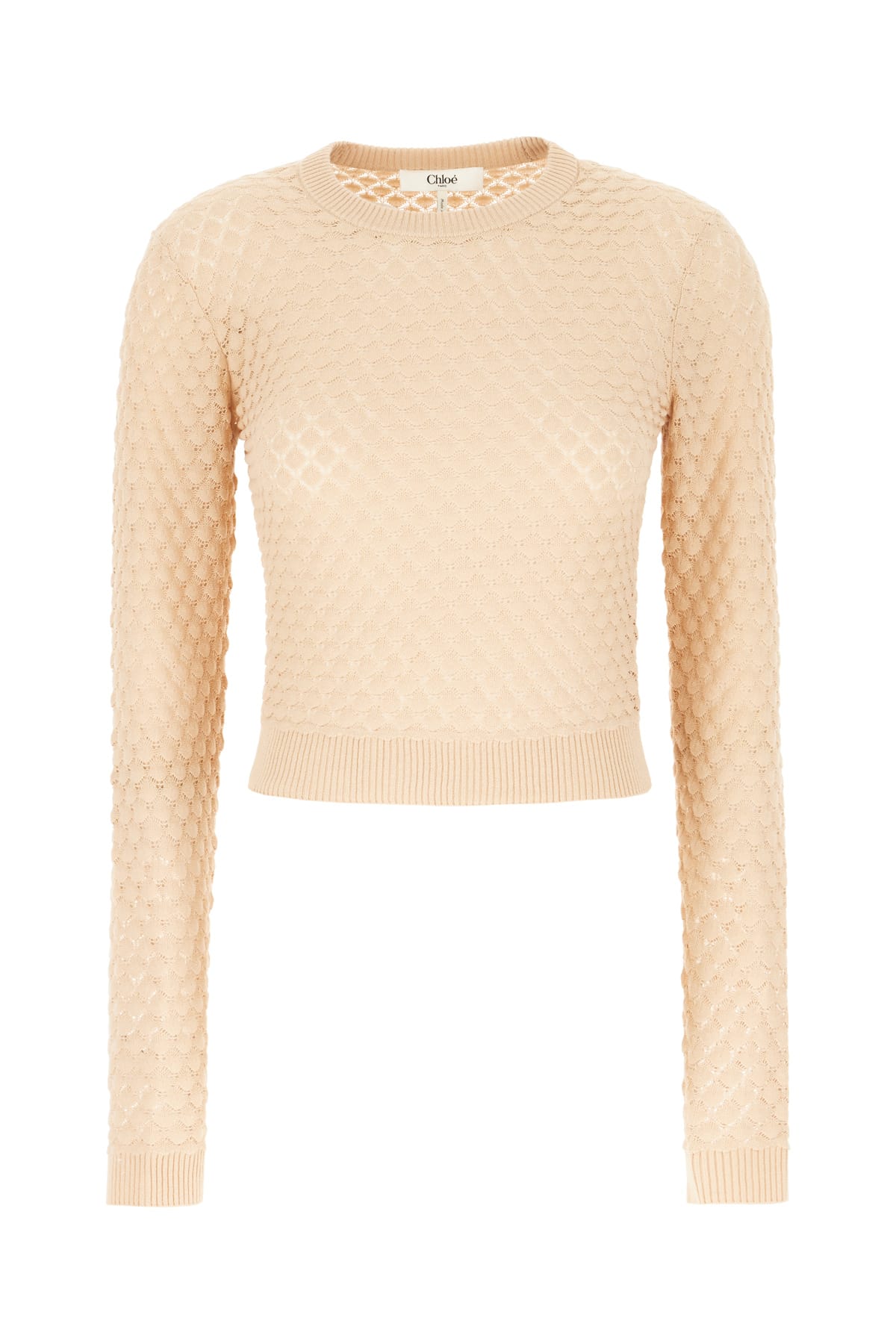 Shop Chloé Skin Pink Cotton Sweater In Light Nude