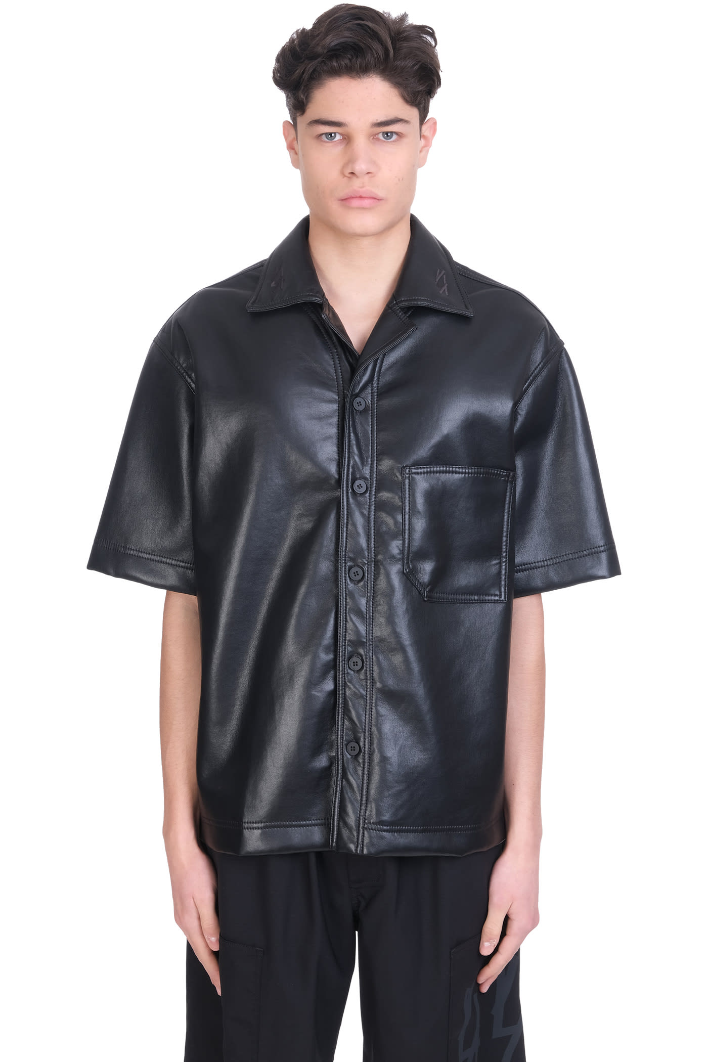 44 Label Group 80kg Shirt In Black Leather