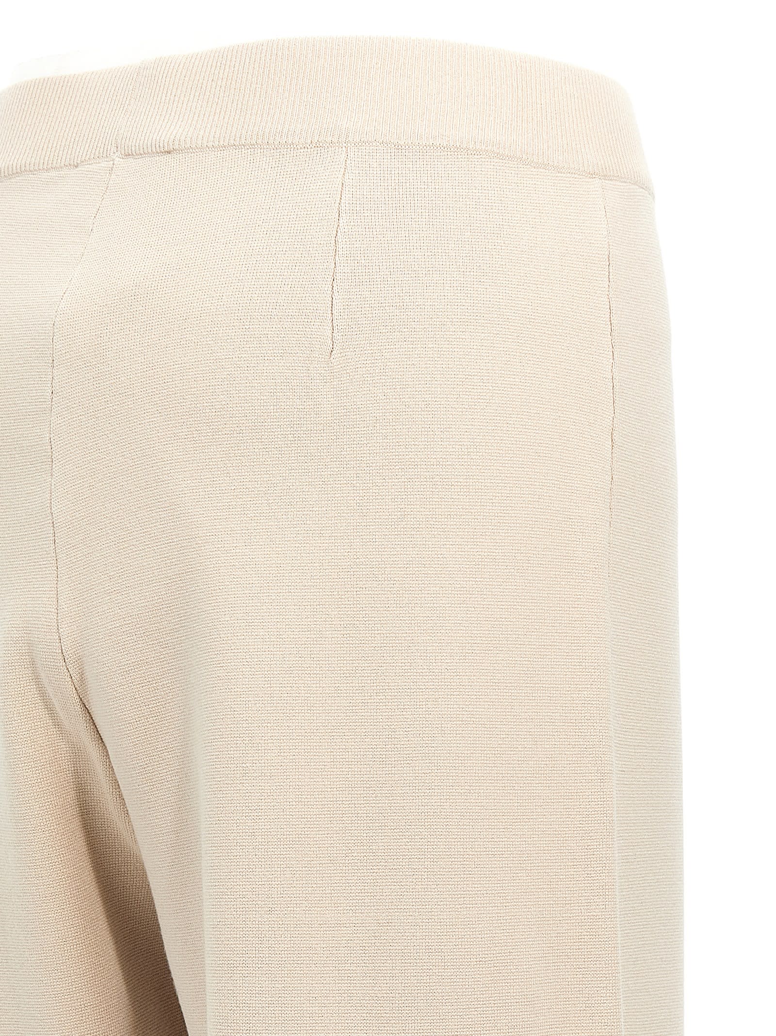 Max Mara Pantalone Dalla Gamba Ampia Tay In Misto Cotone Avorio Donna In Beige