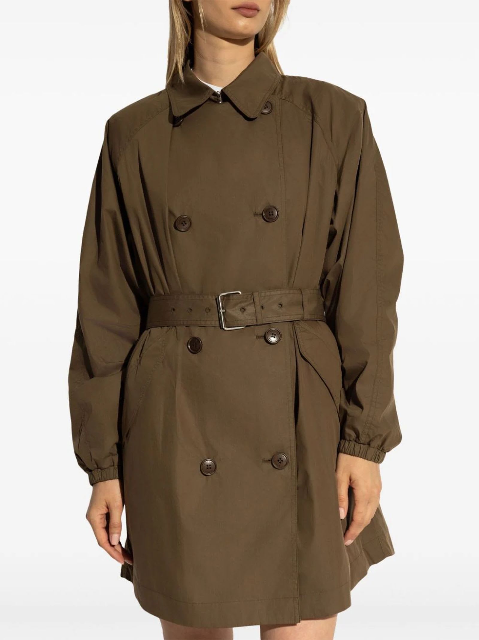 Shop Marant Etoile Carlota Double-breasted Trench Coat In Brown