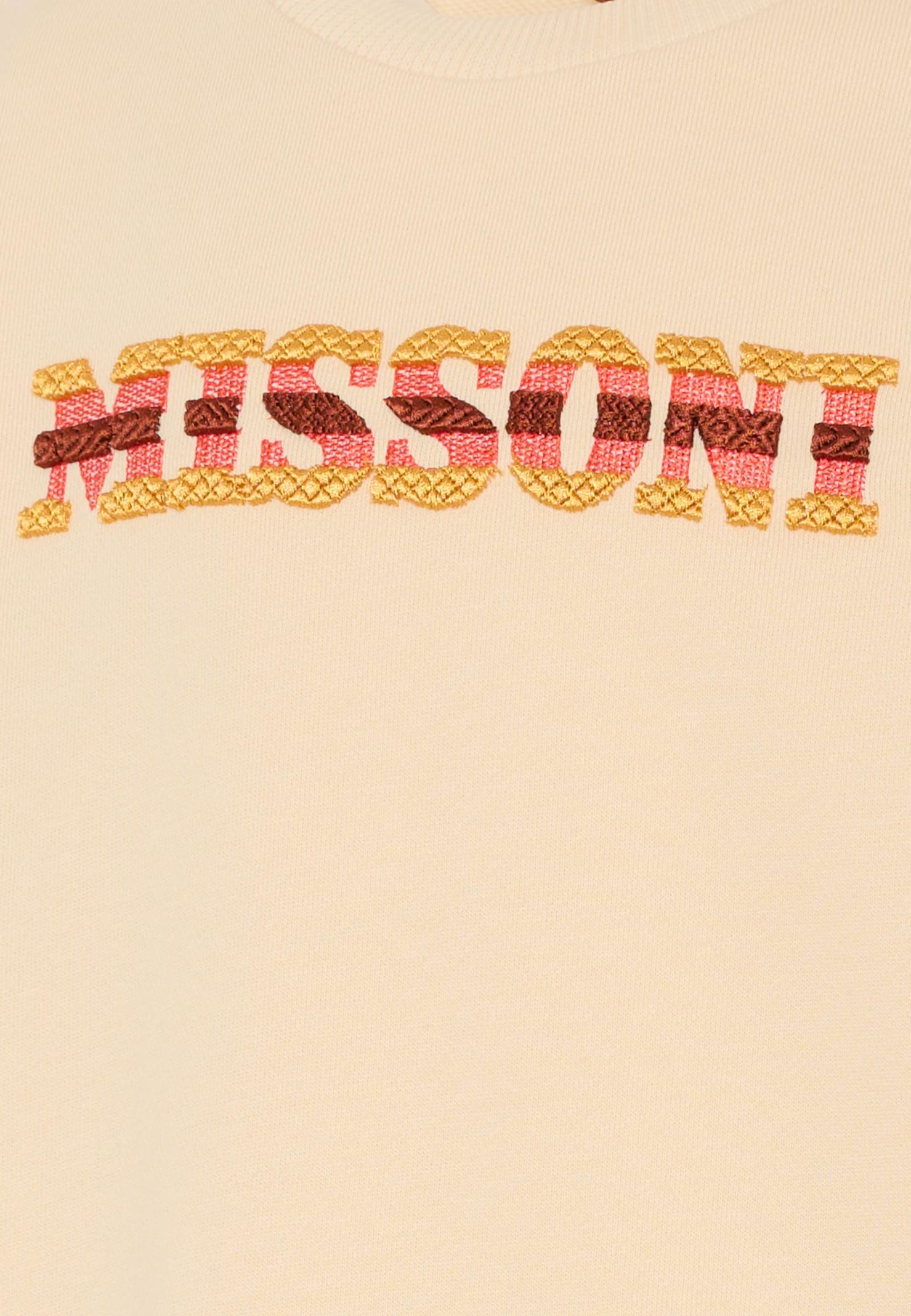 Missoni Beige Sweatshirt For Kids With Logo In Neutral