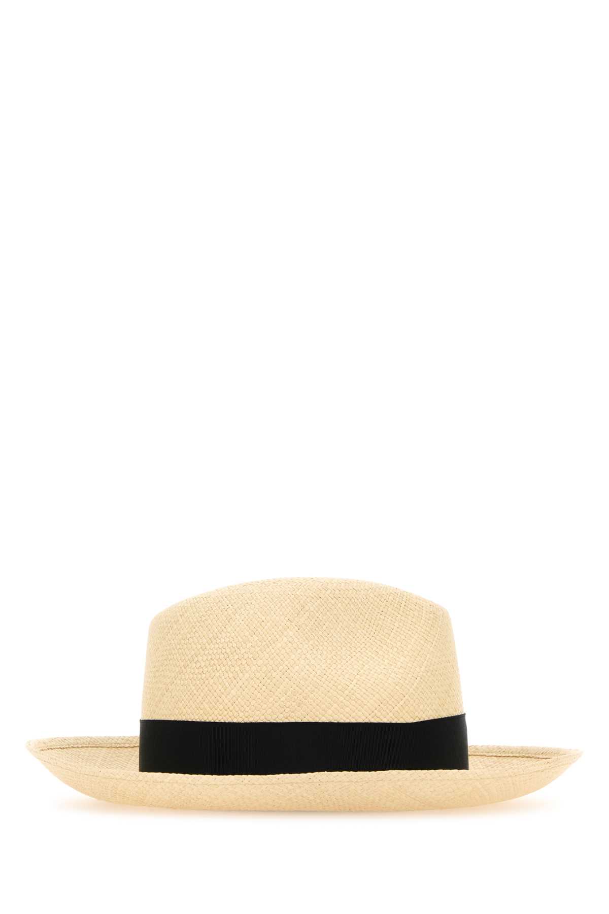 Shop Borsalino Straw Amedeo Hat In Panna