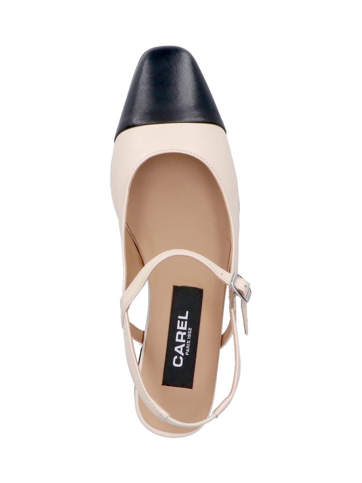 Carel Slingback Square Toe Ballerina Shoes In Beige