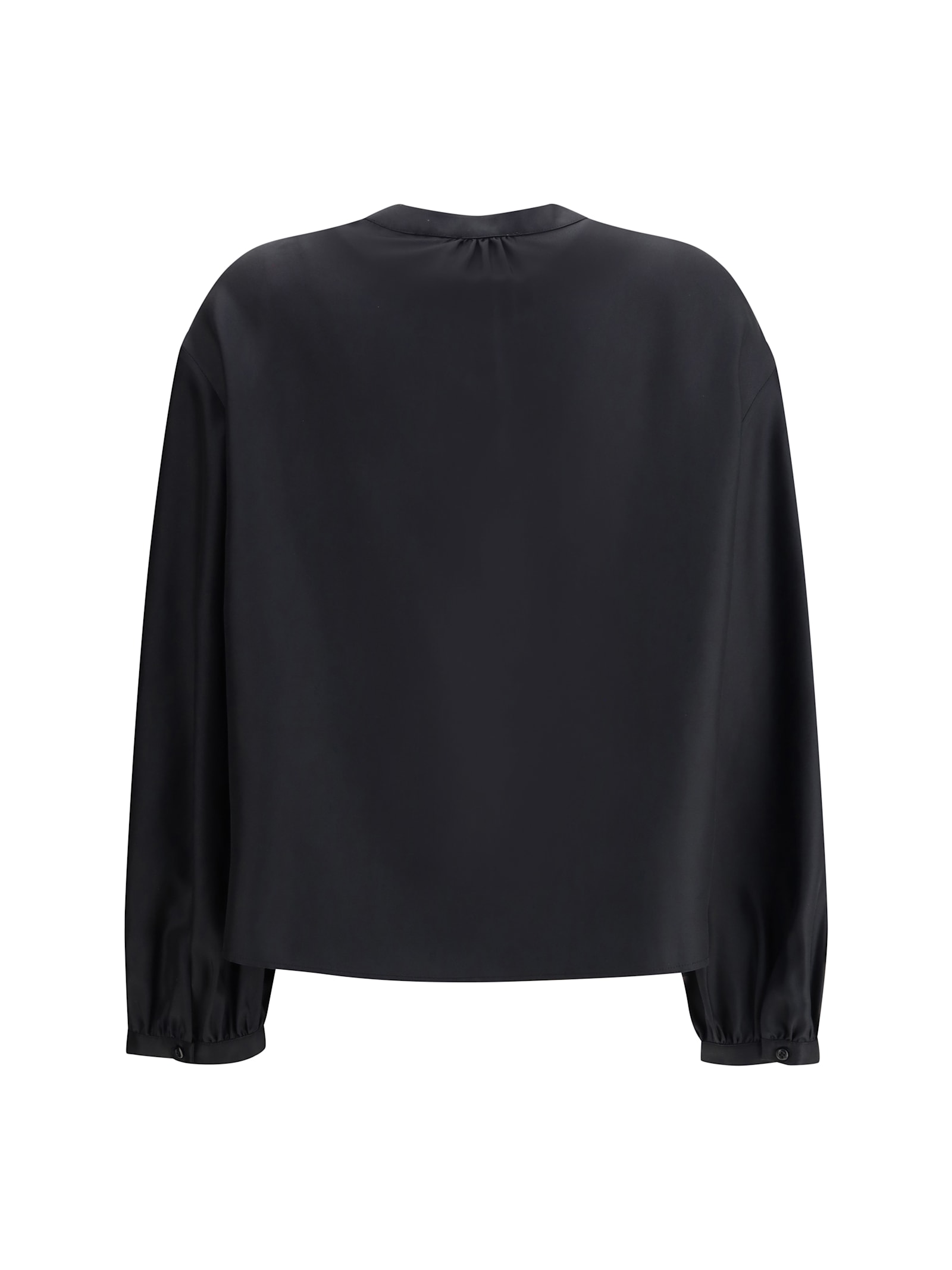 Shop Loulou Studio Lea Satin Shirt In Black