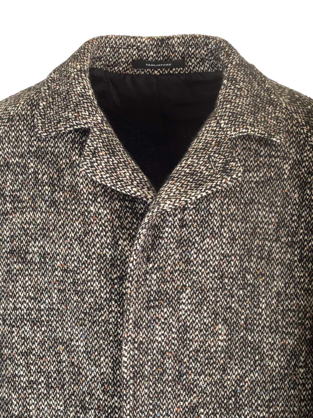 Shop Tagliatore Unlined Tweed Coat In Grey