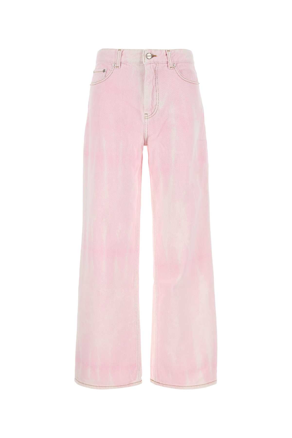 Ganni Pink Denim Jeans In Pink