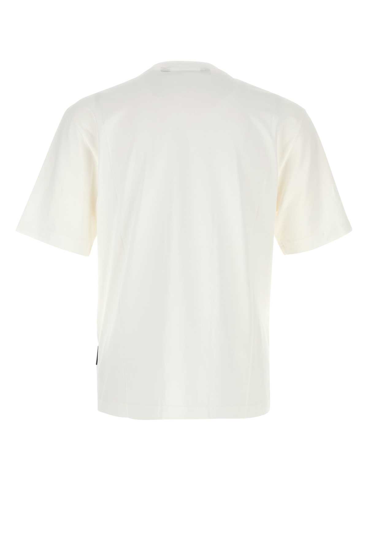 Shop Palm Angels White Cotton T-shirt In 0110