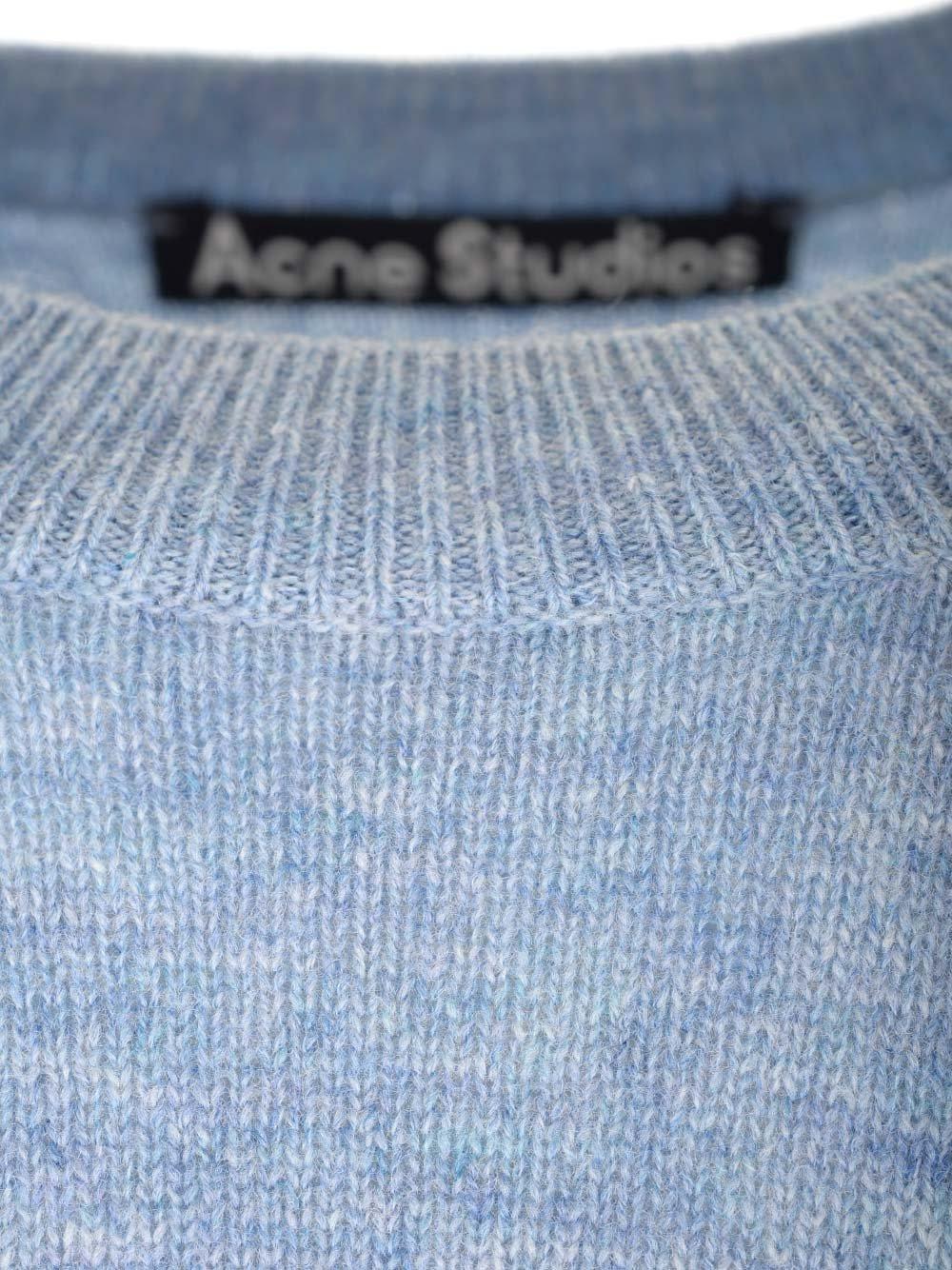 Shop Acne Studios Face Logo Patch Crewneck Sweater In Blue