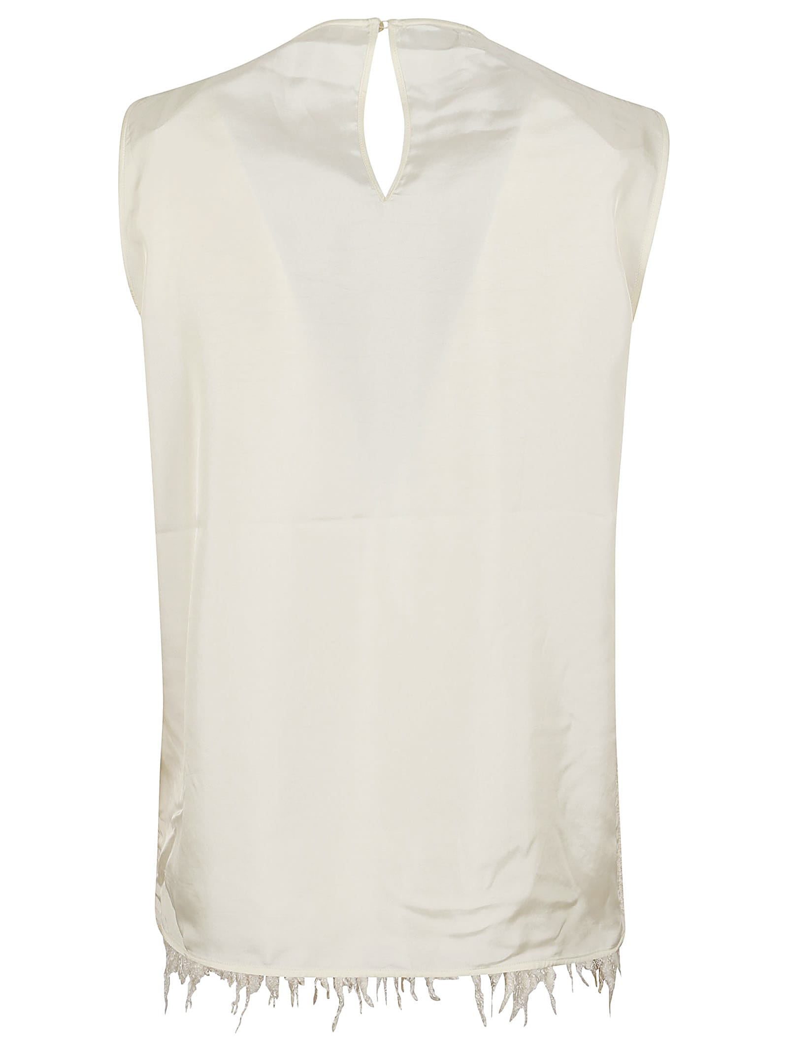 Shop Jil Sander Slvs Cn Knitted Top In Coconut