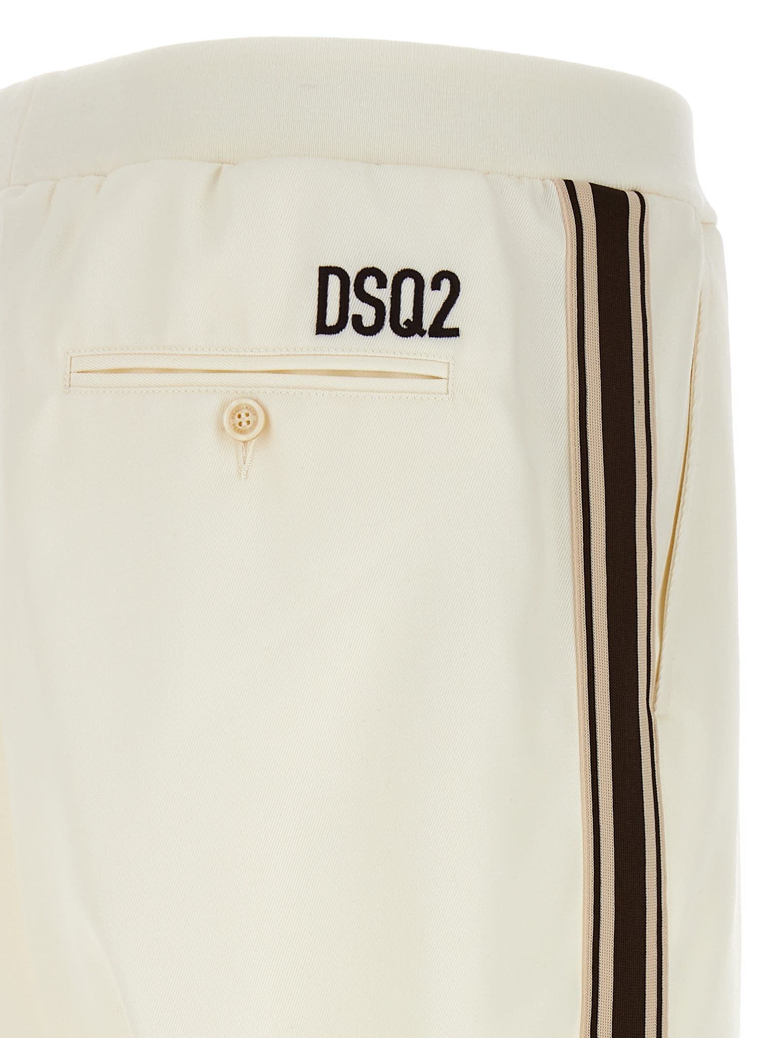 Shop Dsquared2 Tailored Joggers In Ivory