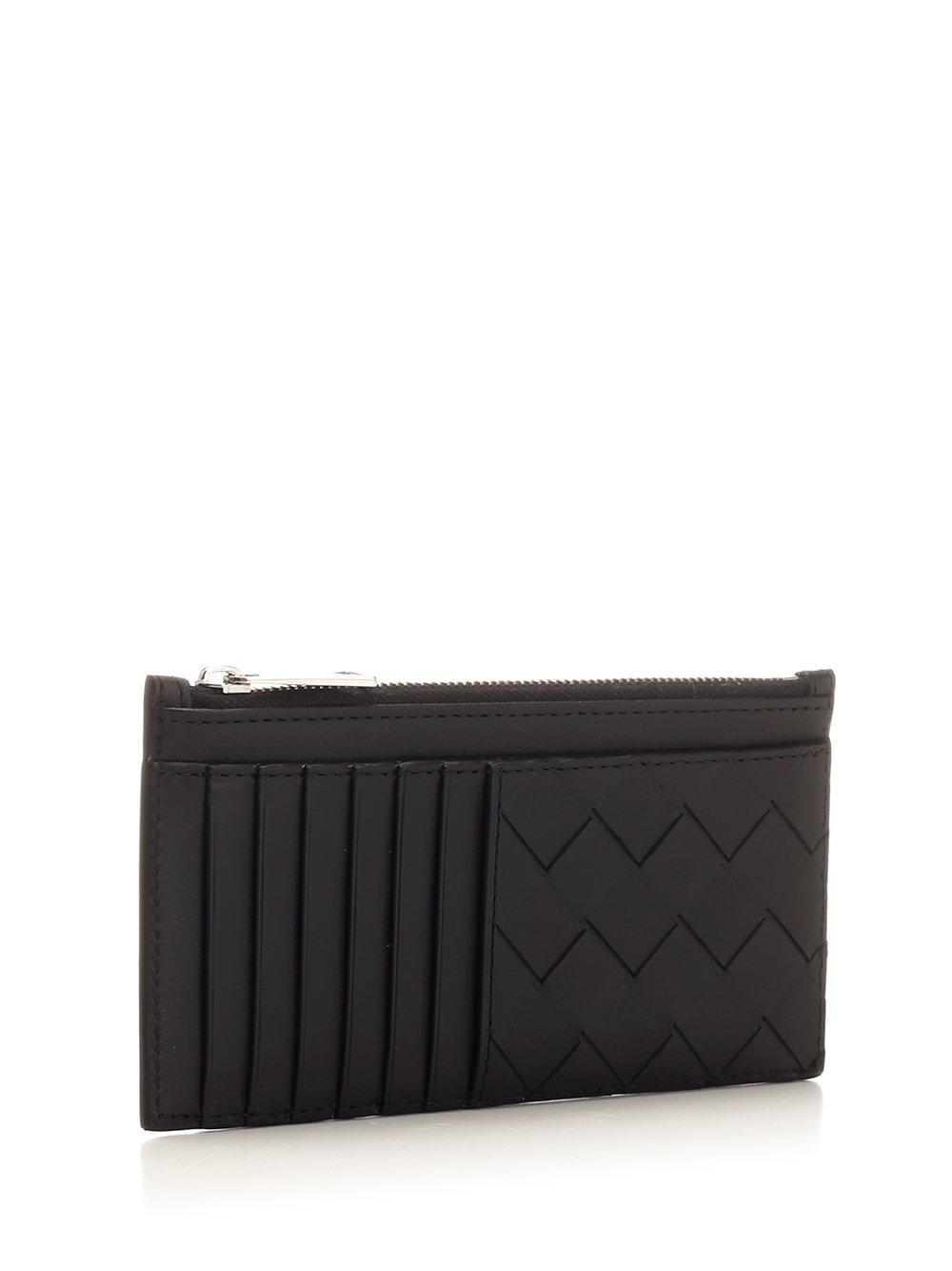 Shop Bottega Veneta Intrecciato 15 Long Zipped Card Case In Black