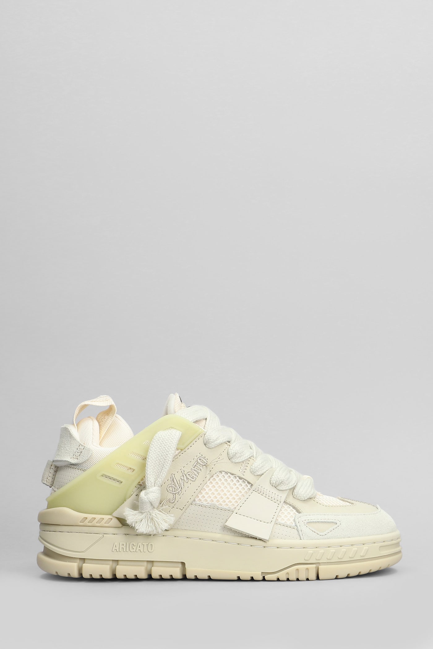 Area Patchwork Sneakers In Beige Suede And Leather