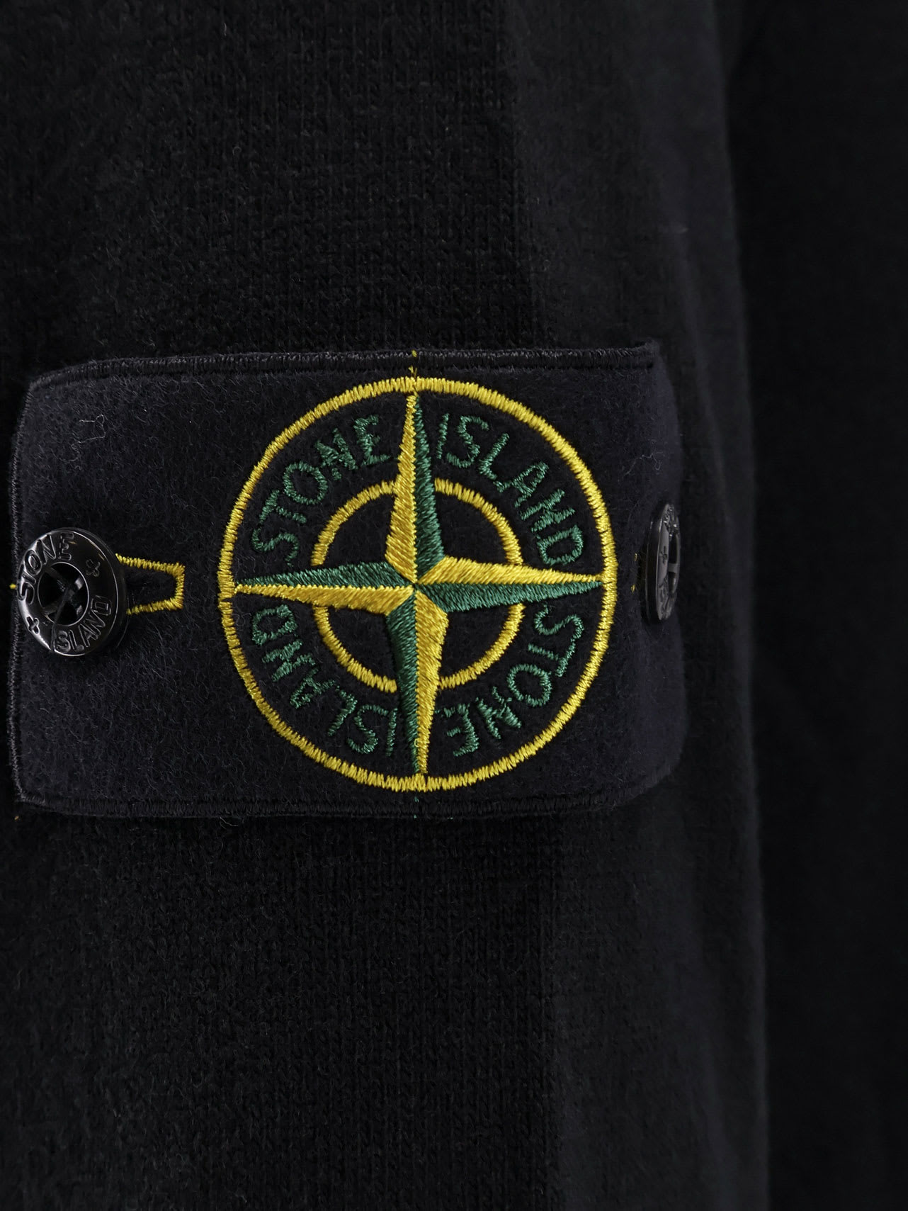 Stone Island Certified Virgin Wool Cardigan In Blue