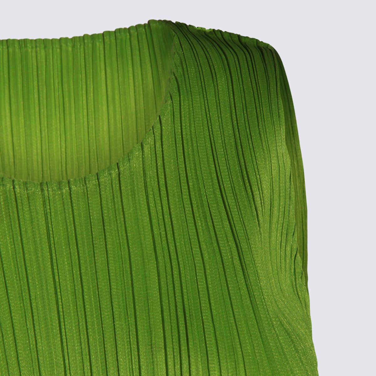 Issey Miyake Pleated Sleeveless Top In Green