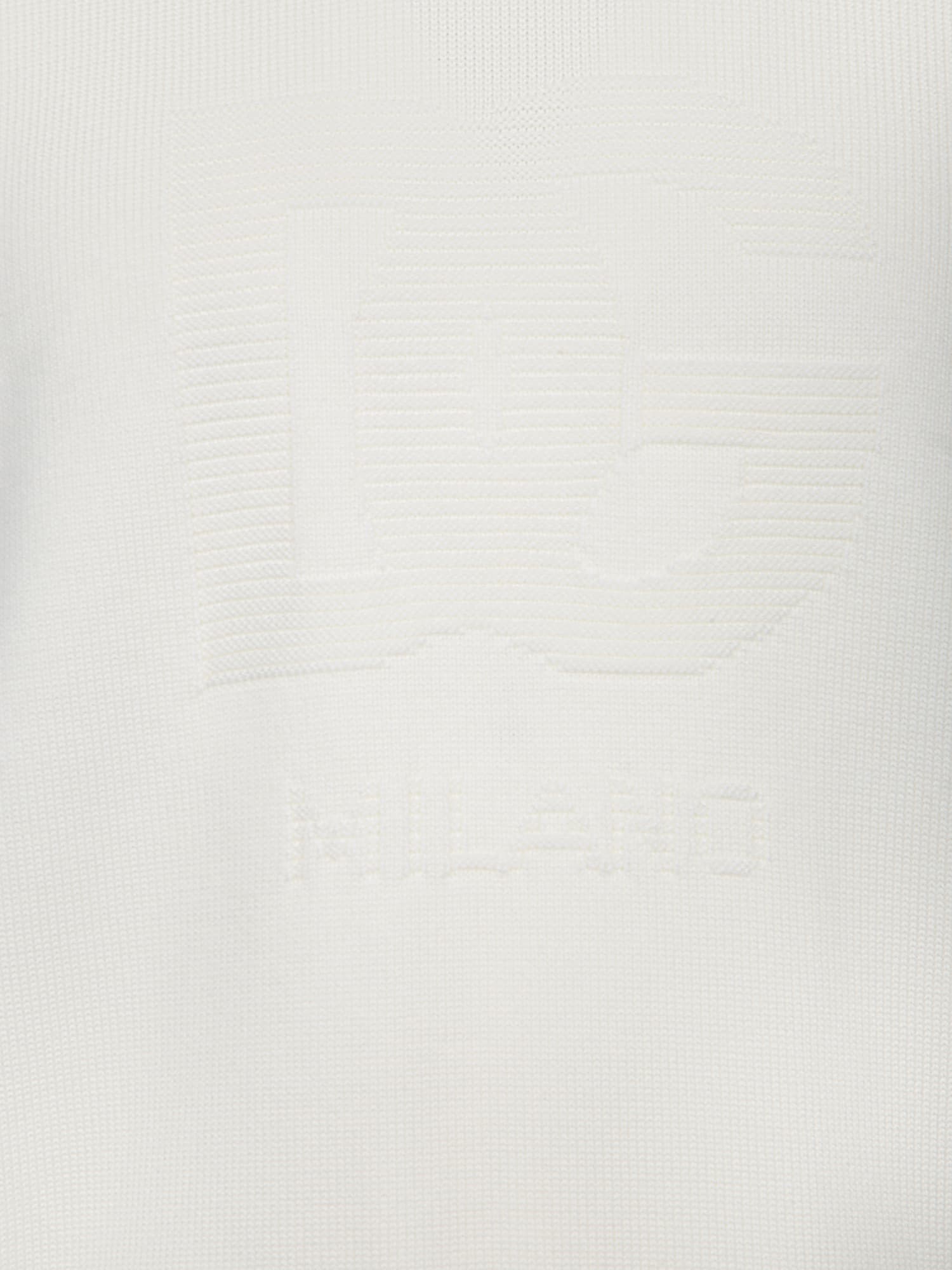 Shop Dolce & Gabbana White Embossed Logo Crewneck Sweater