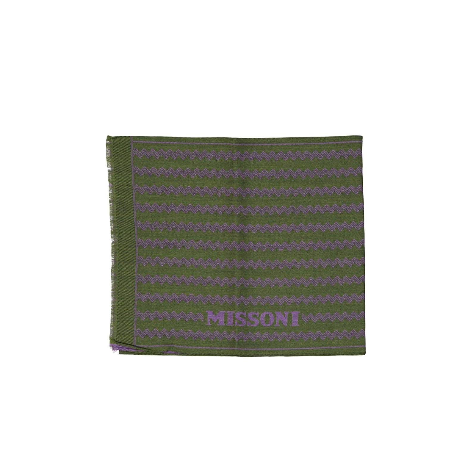 Missoni Bicolor Wool Scarf In Green