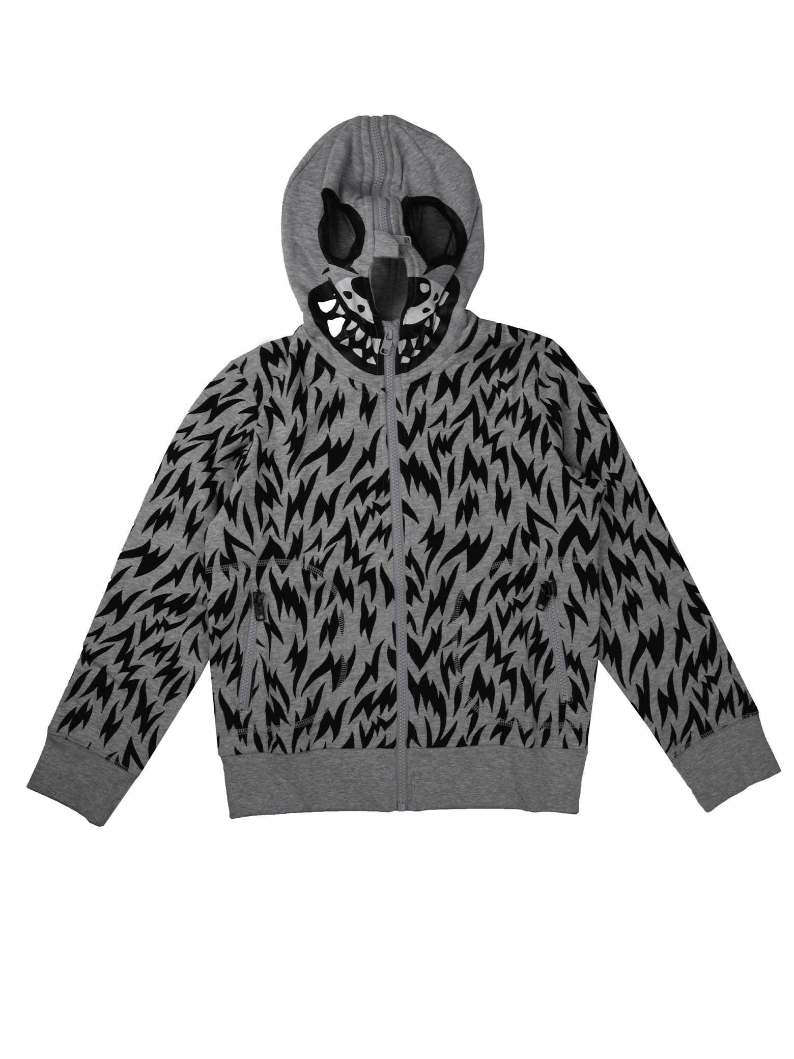 Stella McCartney Kids Sweatshirt With Zip And Hood Gray And Black