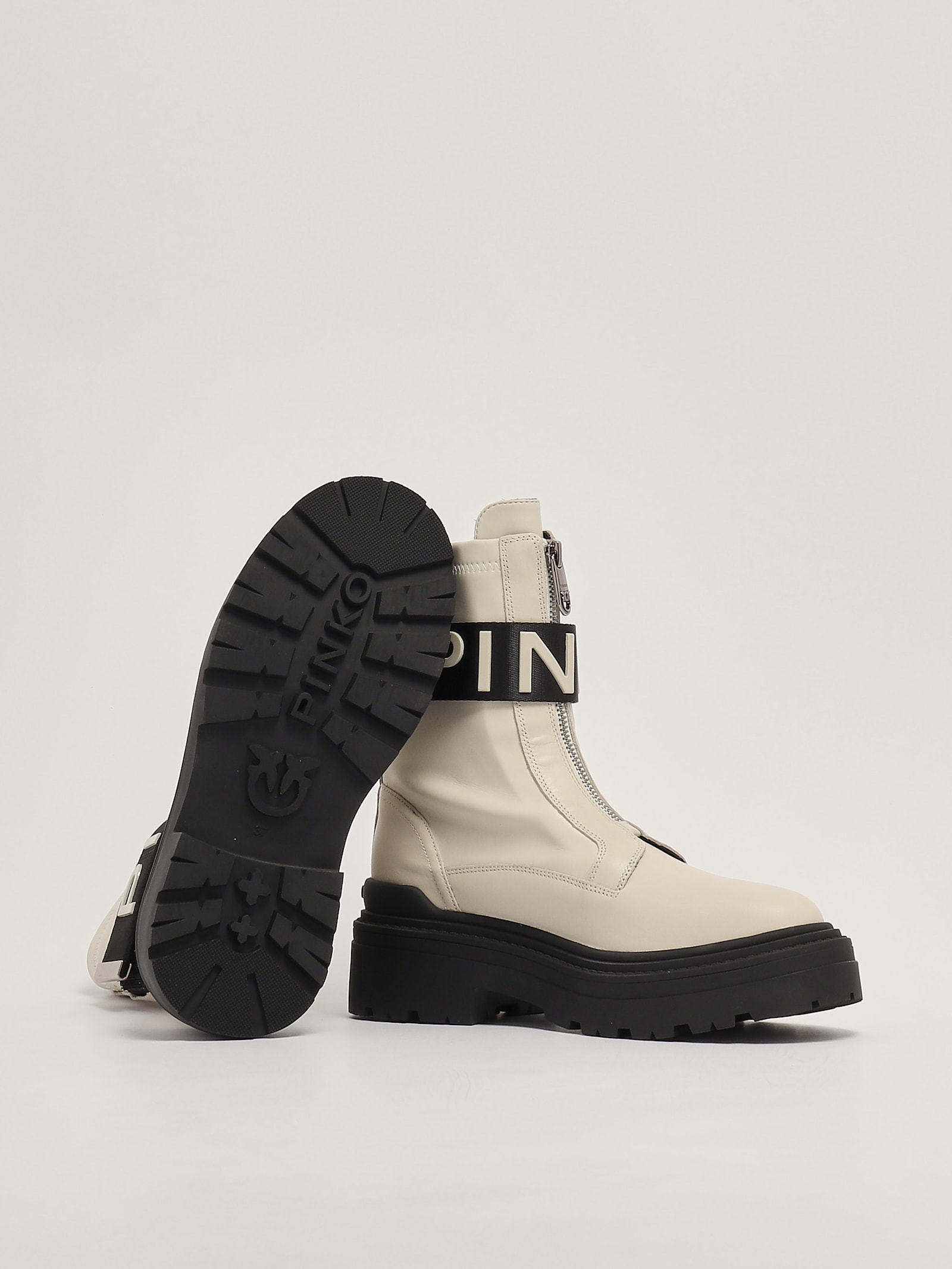 Shop Pinko Mia 13 Boots In Panna