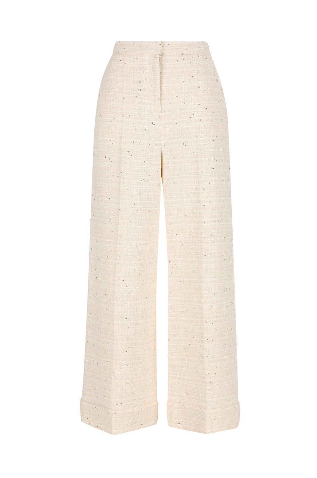 Shop Valentino Straight Hem Wide Leg Trousers