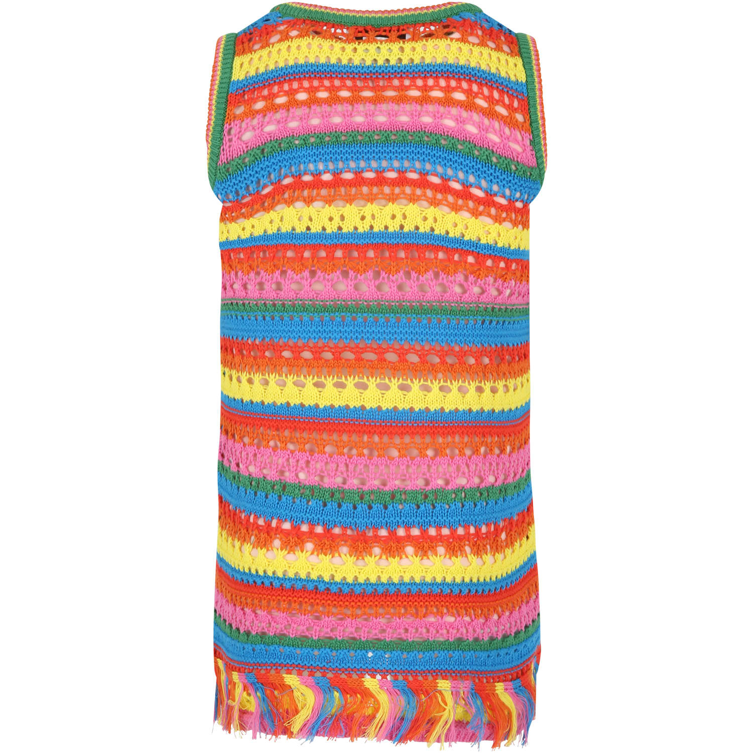 Shop Stella Mccartney Multicolor Dress For Girl With Fringe