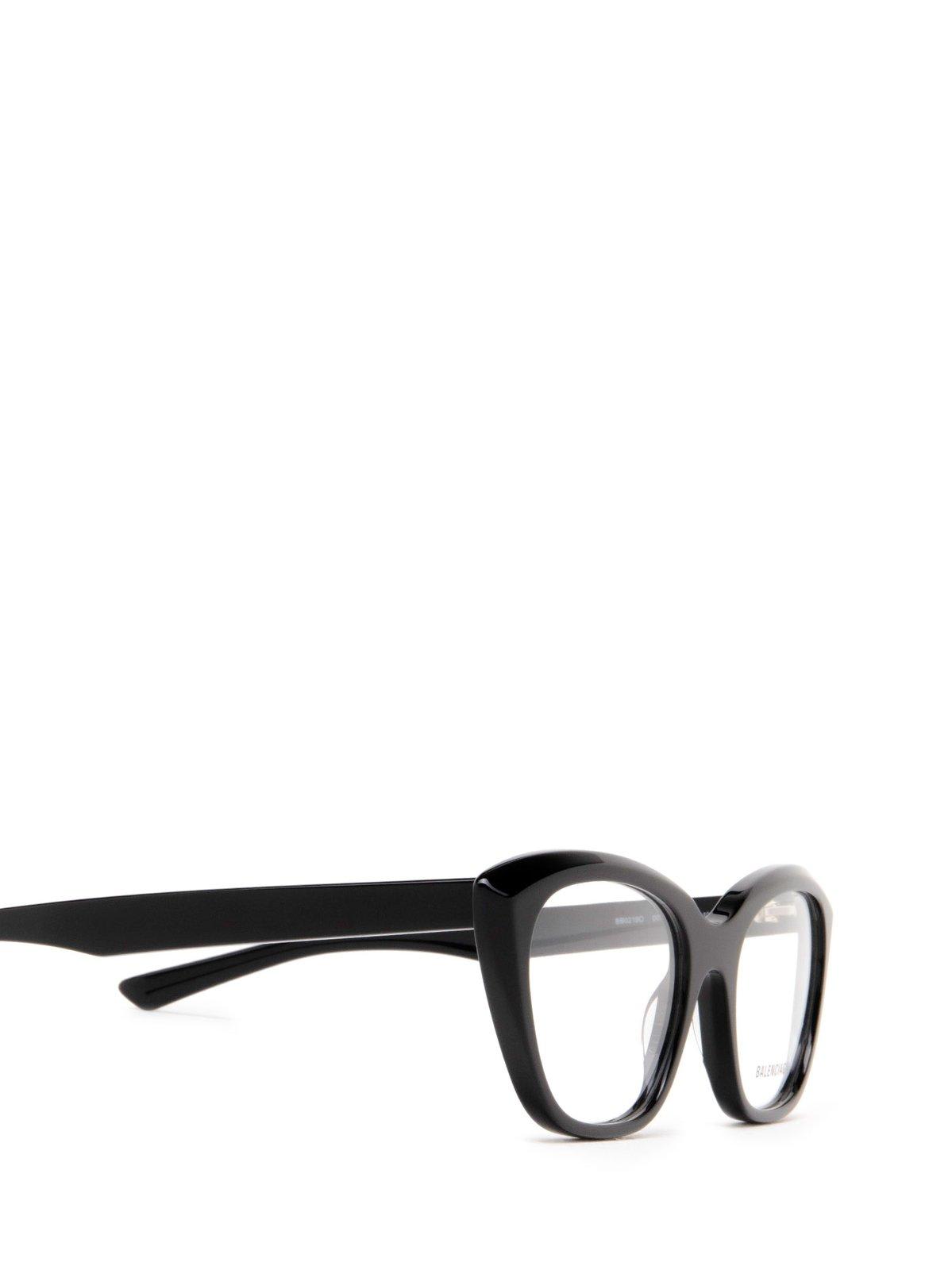 Shop Balenciaga Cat-eye Glasses In 001 Black Black Transpare