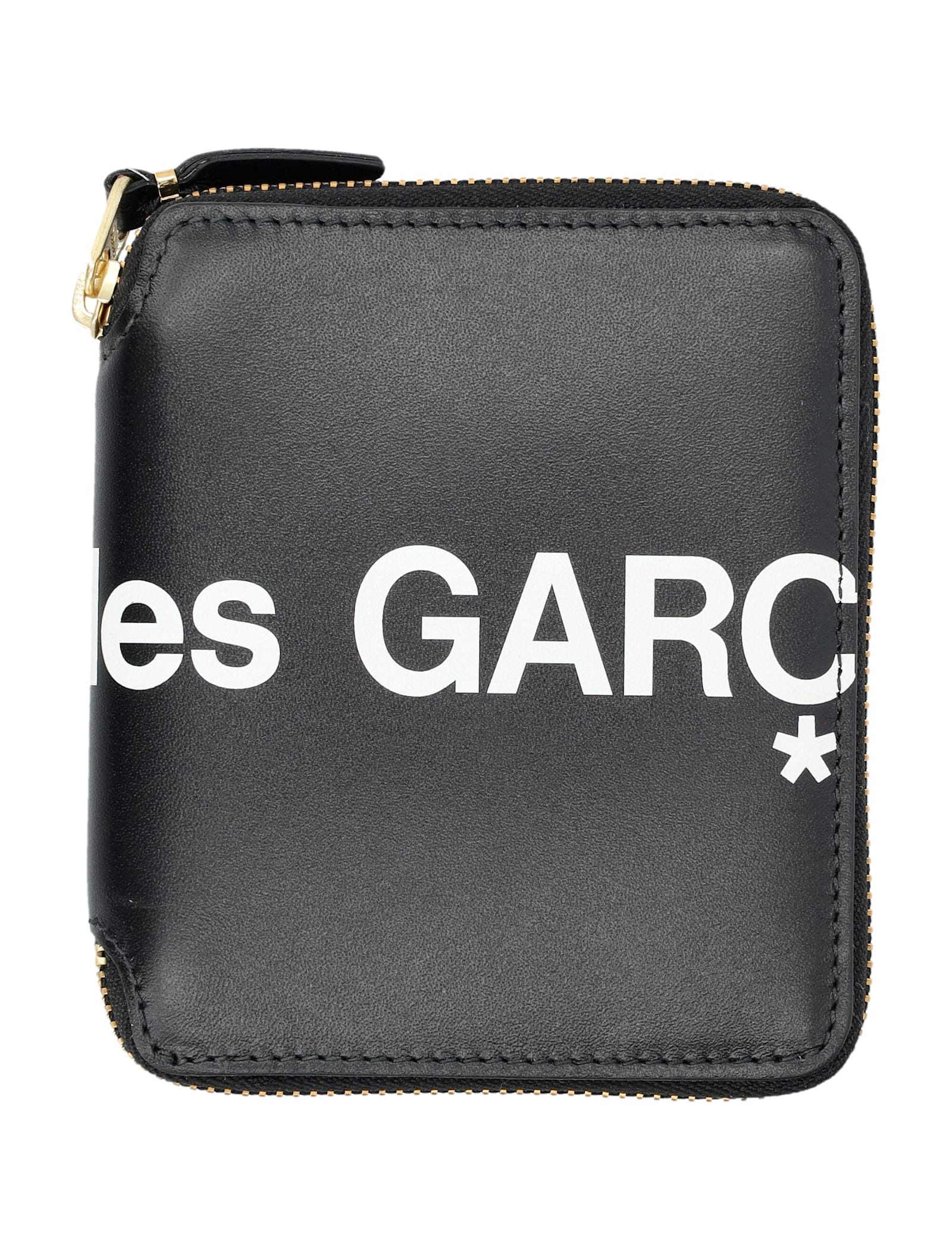 Comme Des Garçons Leather Hugo Logo Zip Around Wallet In Green