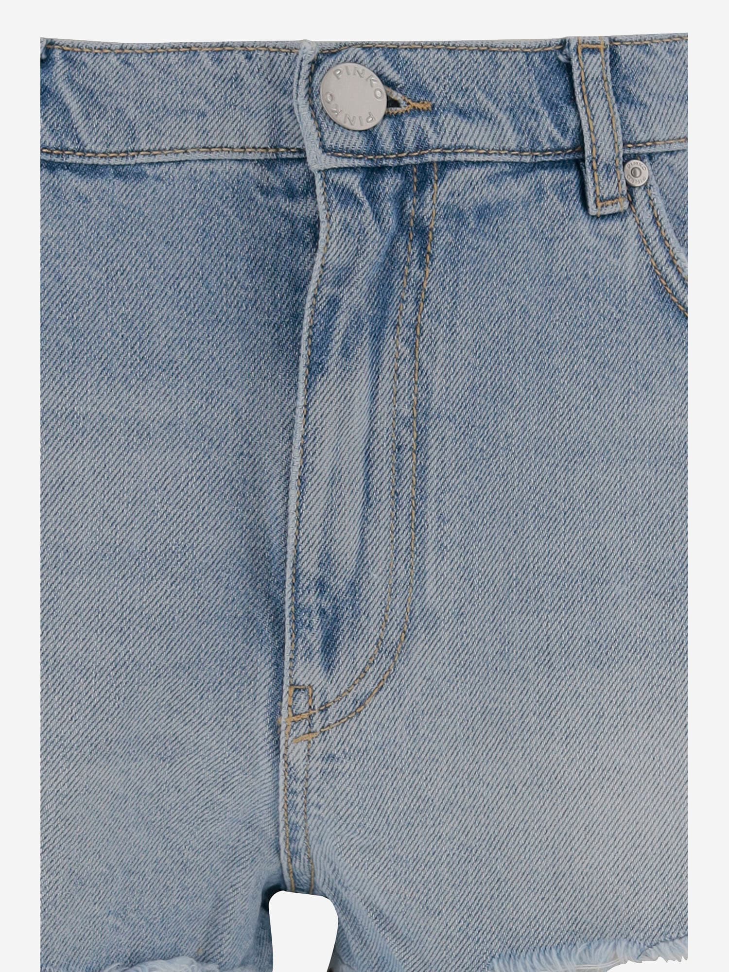 PINKO COTTON BLEND DENIM SHORTS 