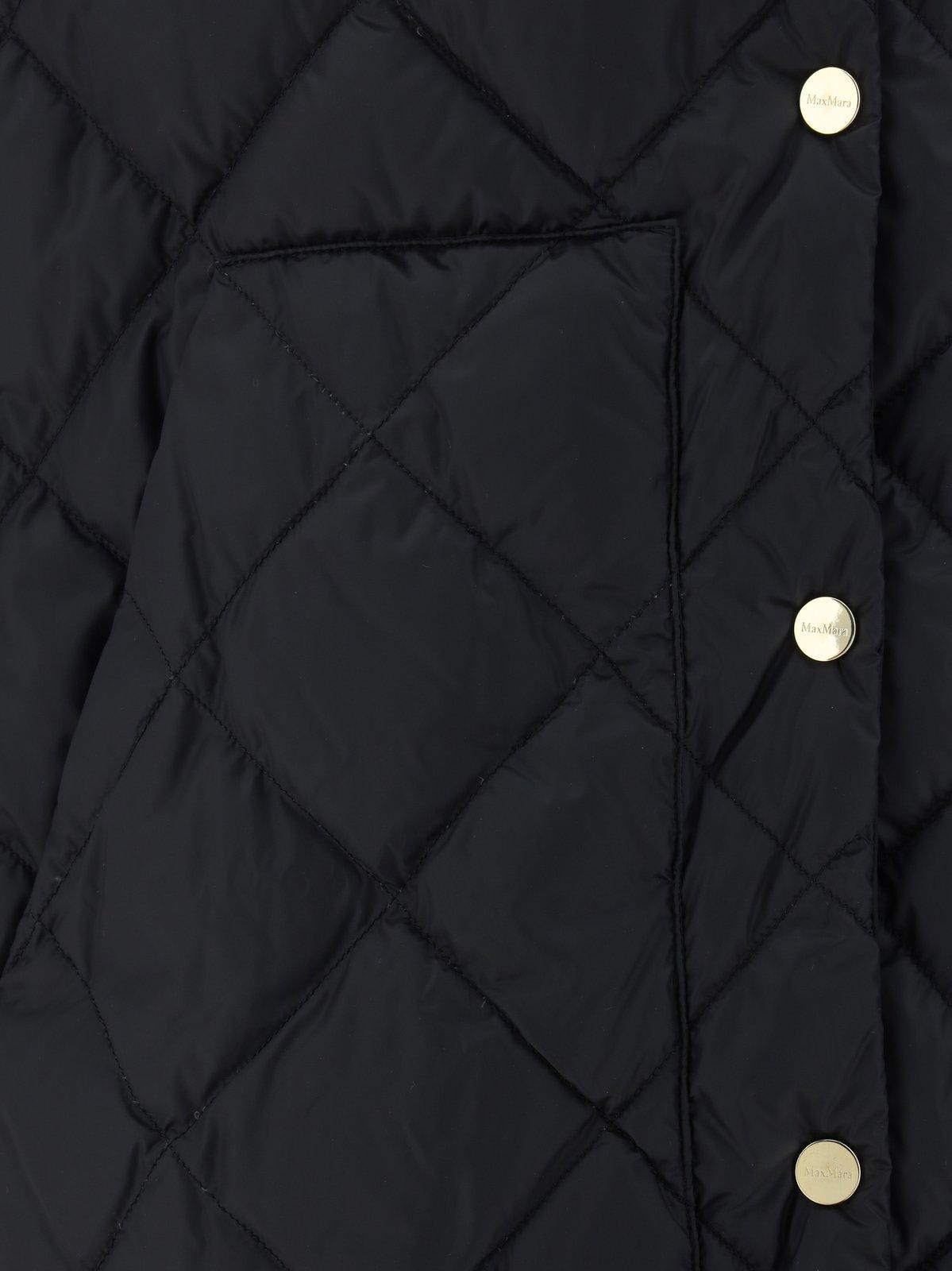 Shop Max Mara The Cube Quilted Down Vest In Nero