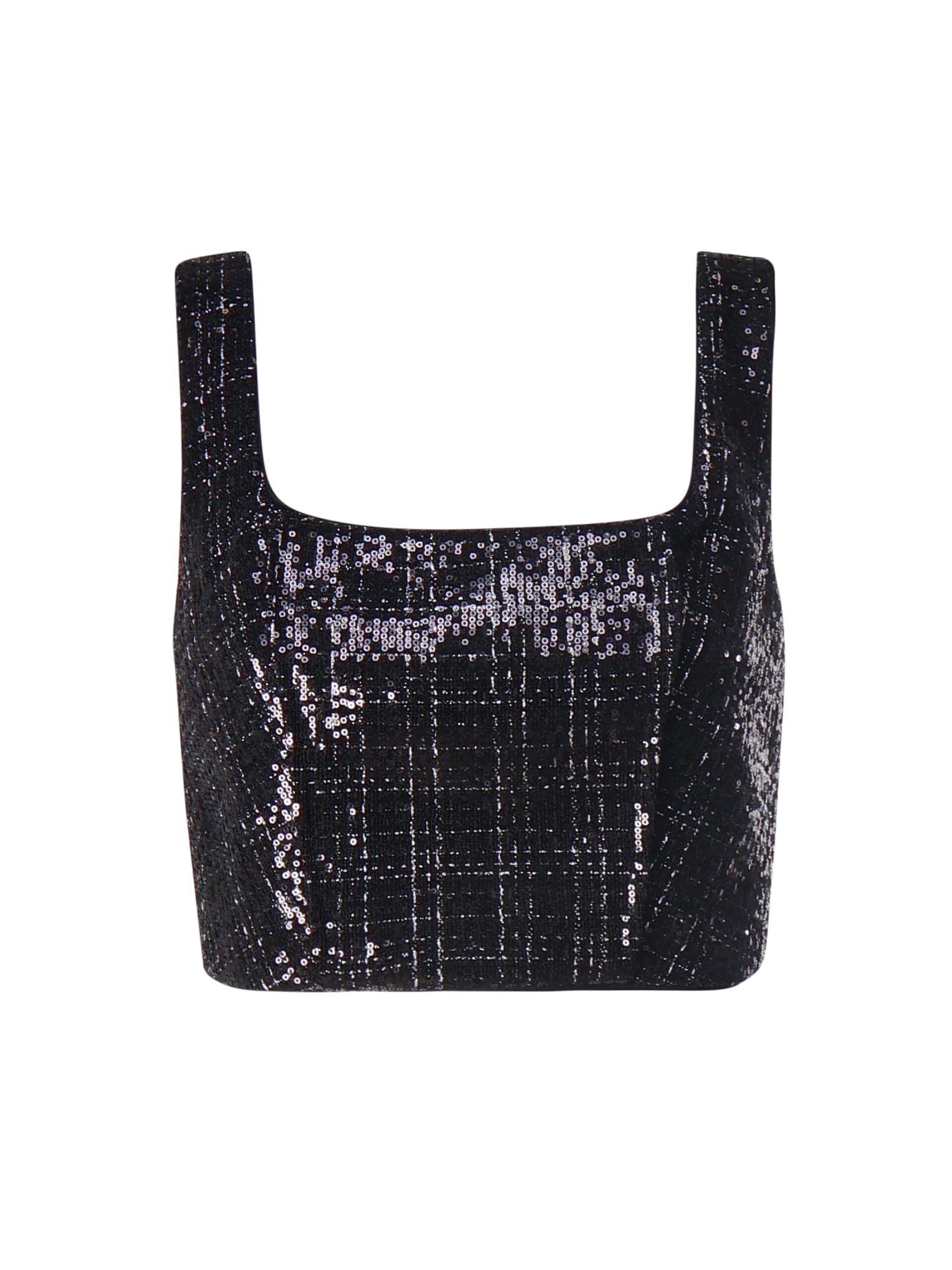 Shop Genny Sequin Bodice Top In Black