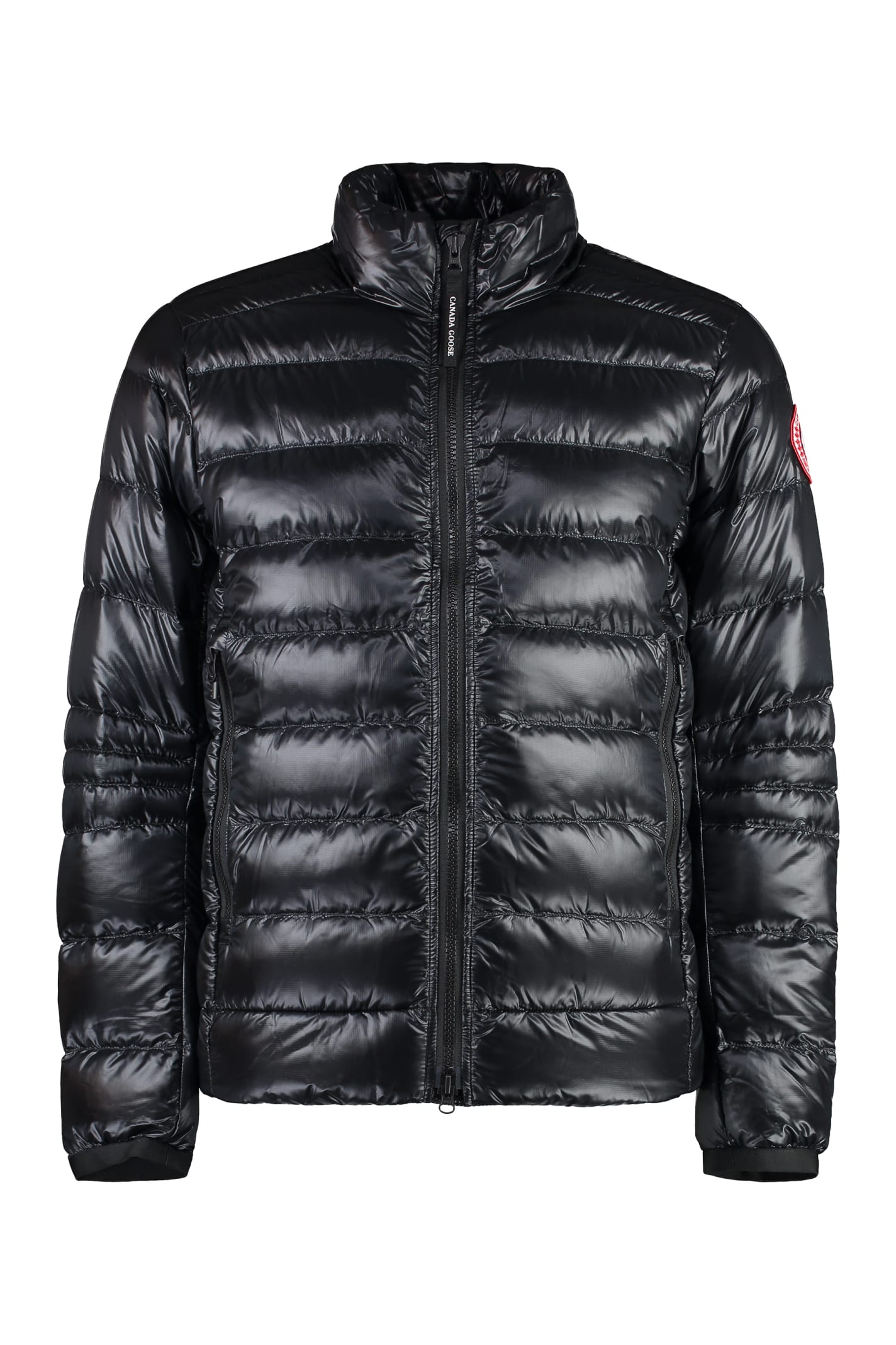 Shop Canada Goose Crofton Techno-nylon Down Jacket In Black