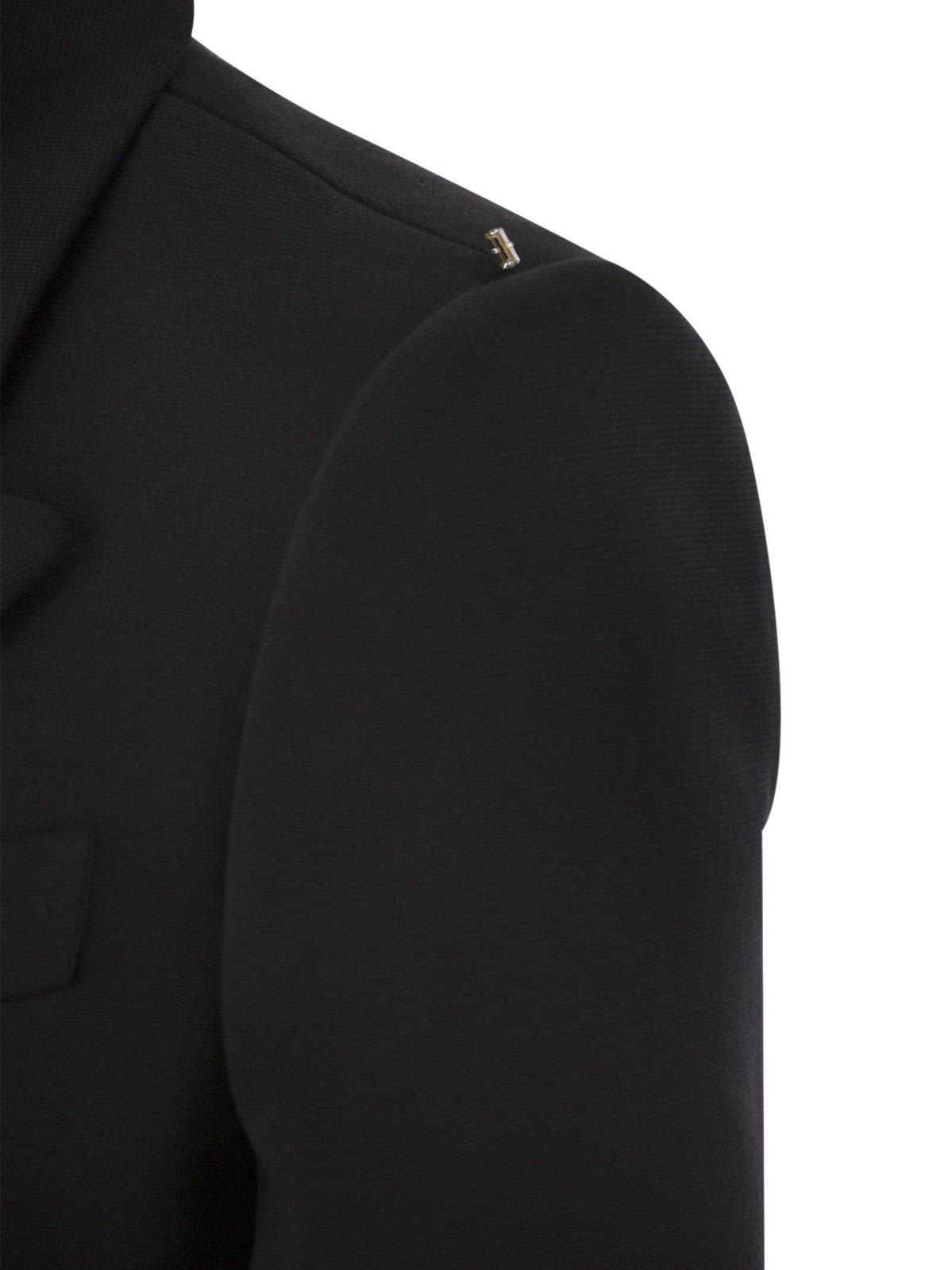 Shop Sportmax Double-breasted Long-sleeved Jacket In Nero