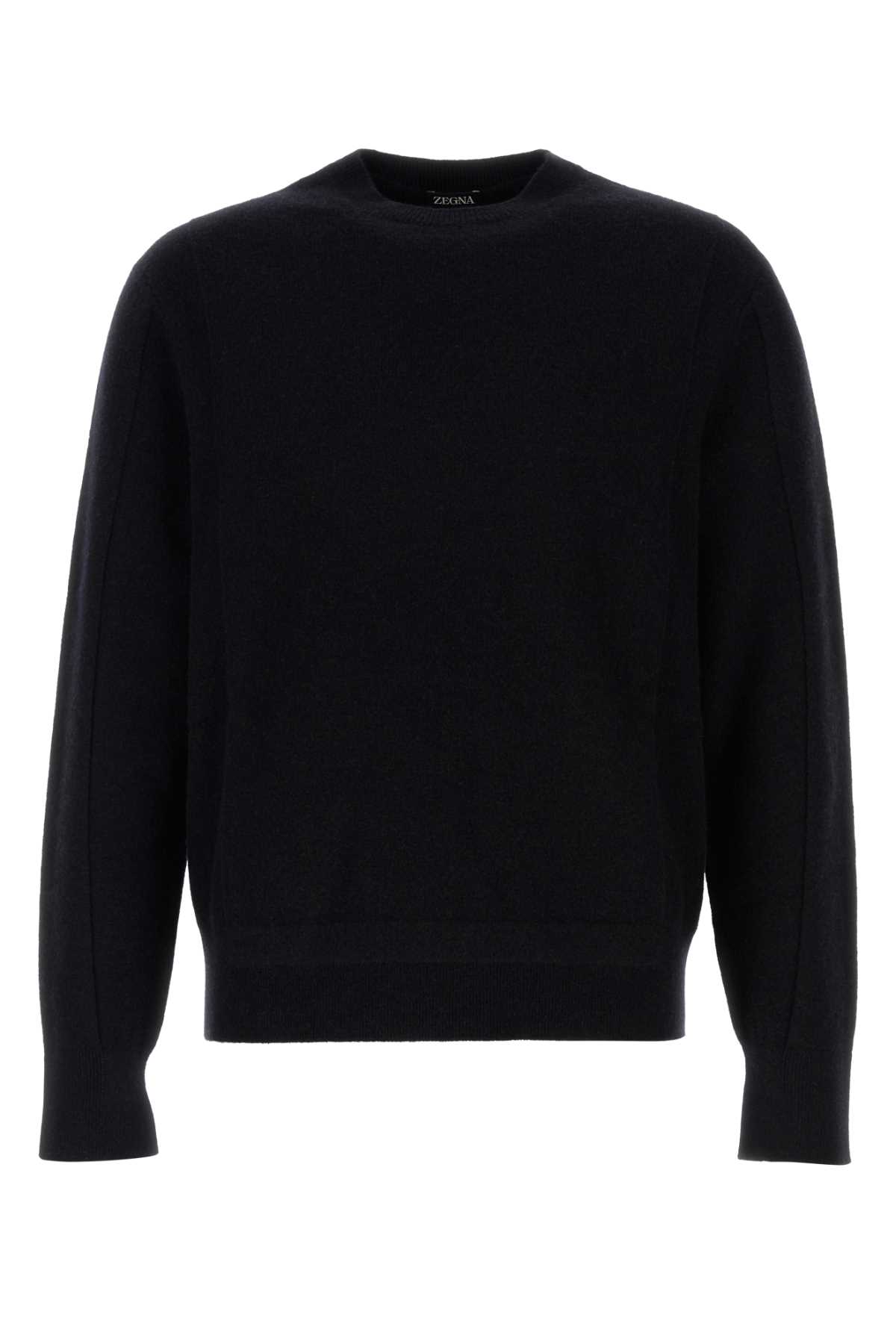 Shop Zegna Black Wool Blend Sweater In B98