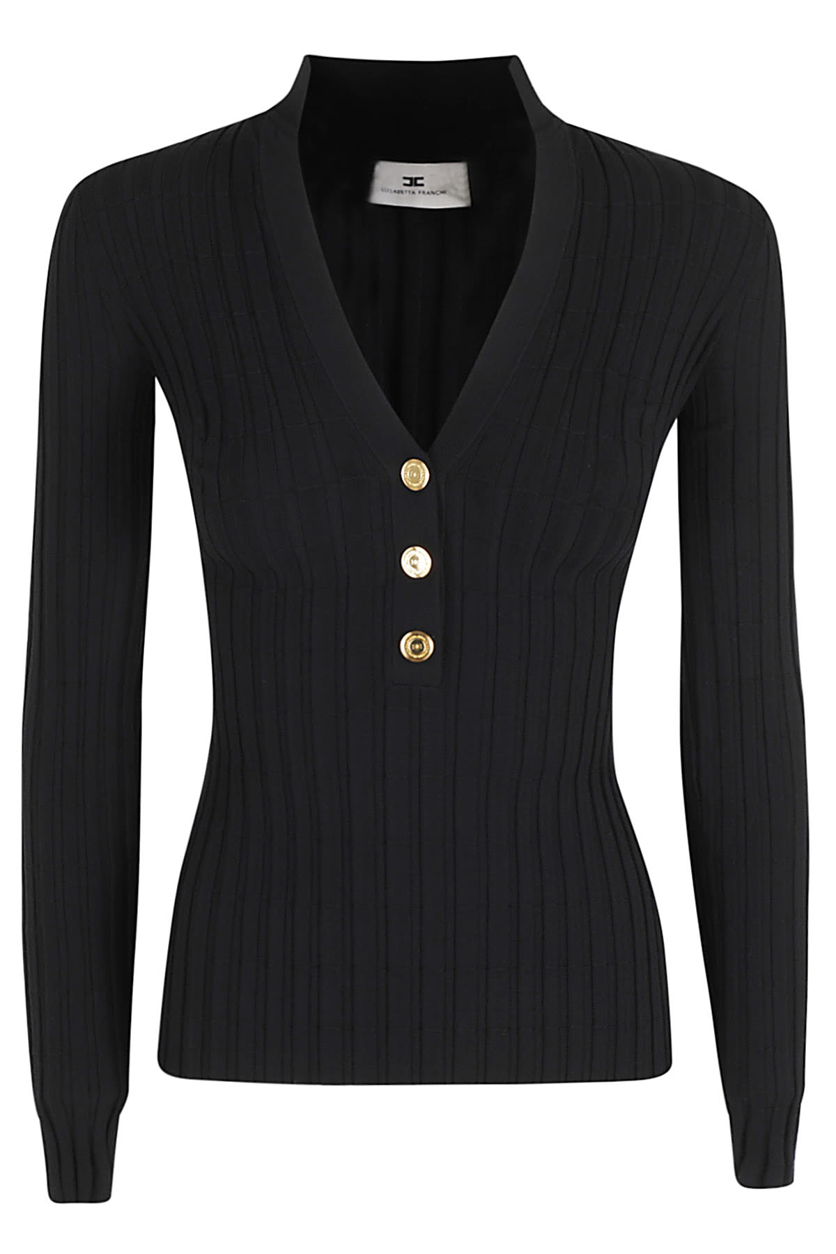 Shop Elisabetta Franchi Maglia Tricot In Nero