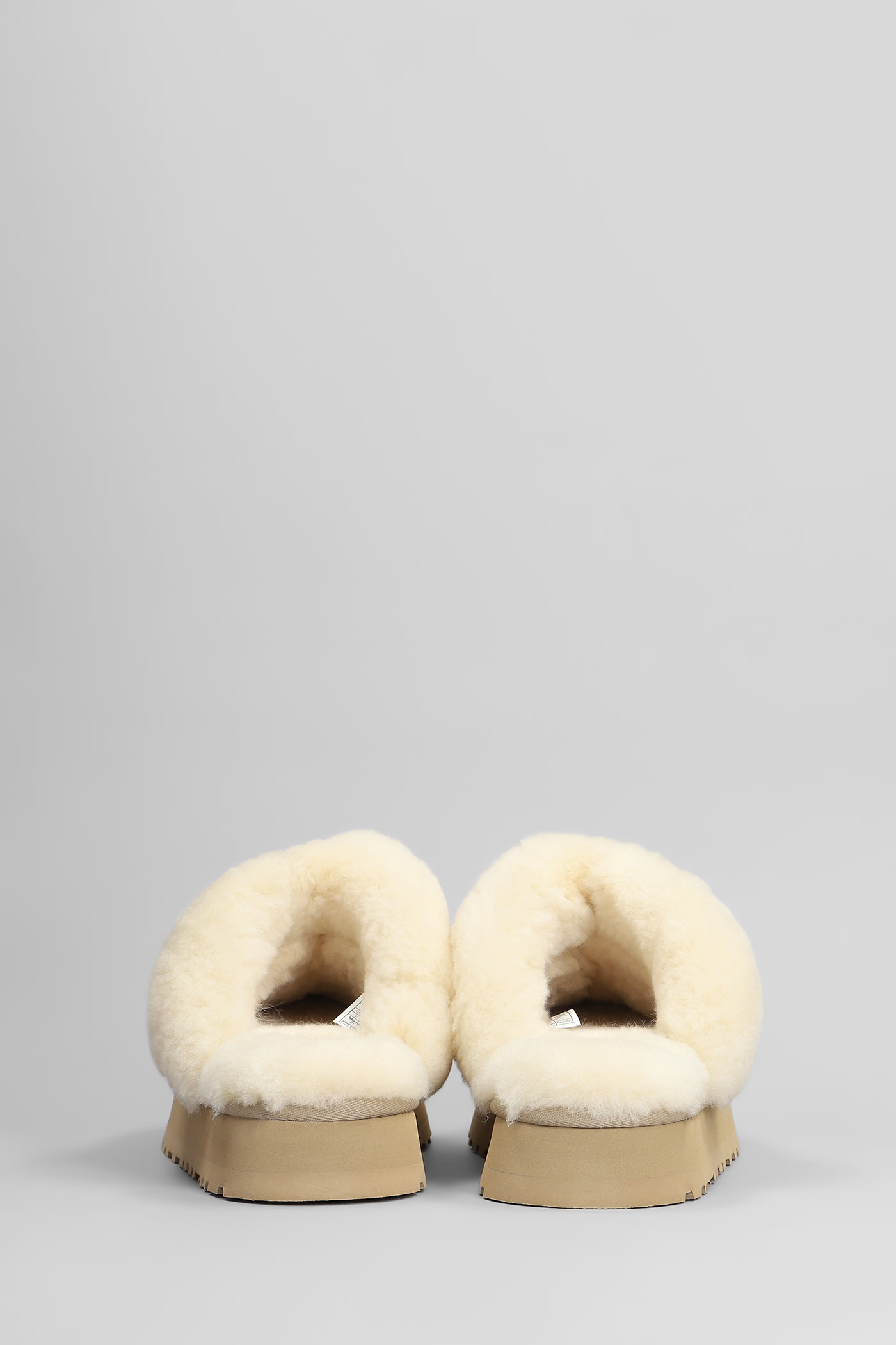 Ugg Disquette Slipper-mule In Beige Suede