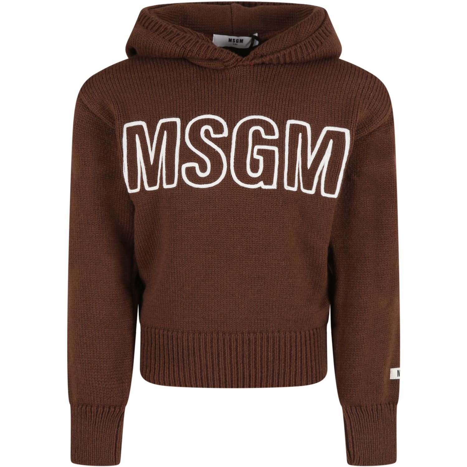 MSGM Brown Sweatshirt For Kids With White Logo