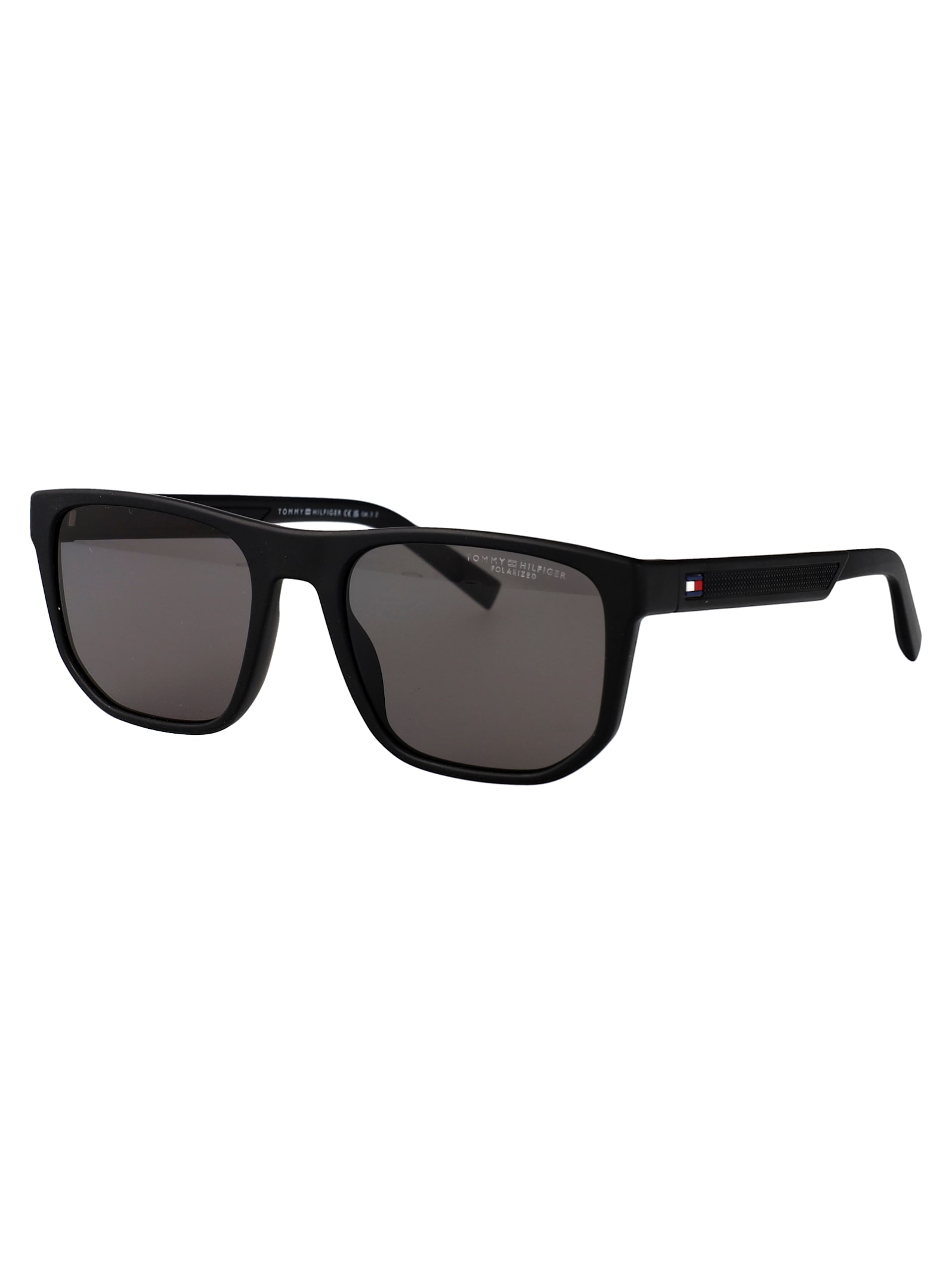 Tommy Hilfiger Black Eco Polyamide Sunglasses In Gray