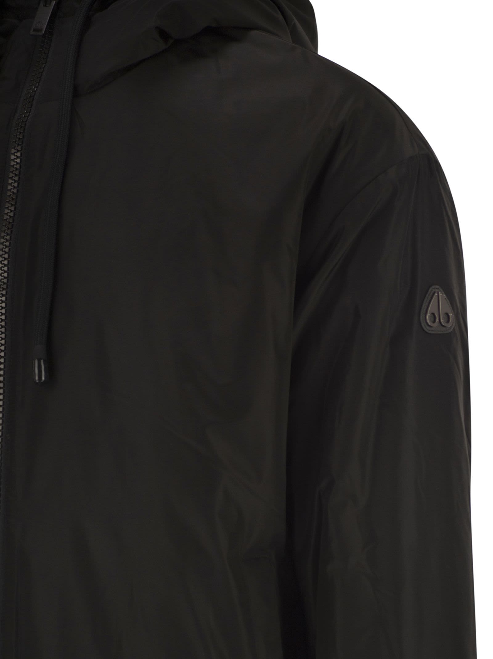 Moose Knuckles Borden Bunny - Reversible Jacket With Hood In Black