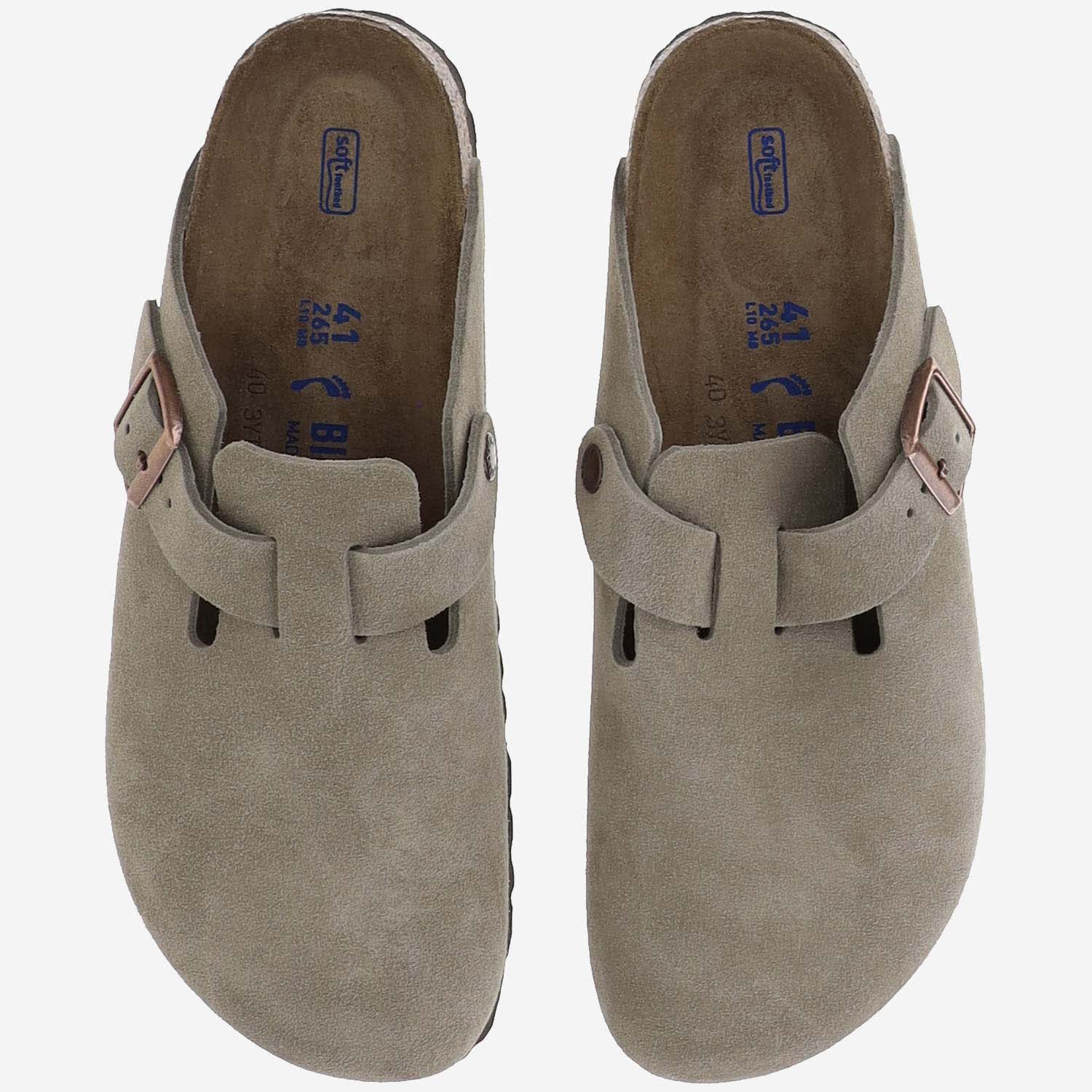 Birkenstock Taupe Regular Boston Soft Footbed Slip-on Loafers