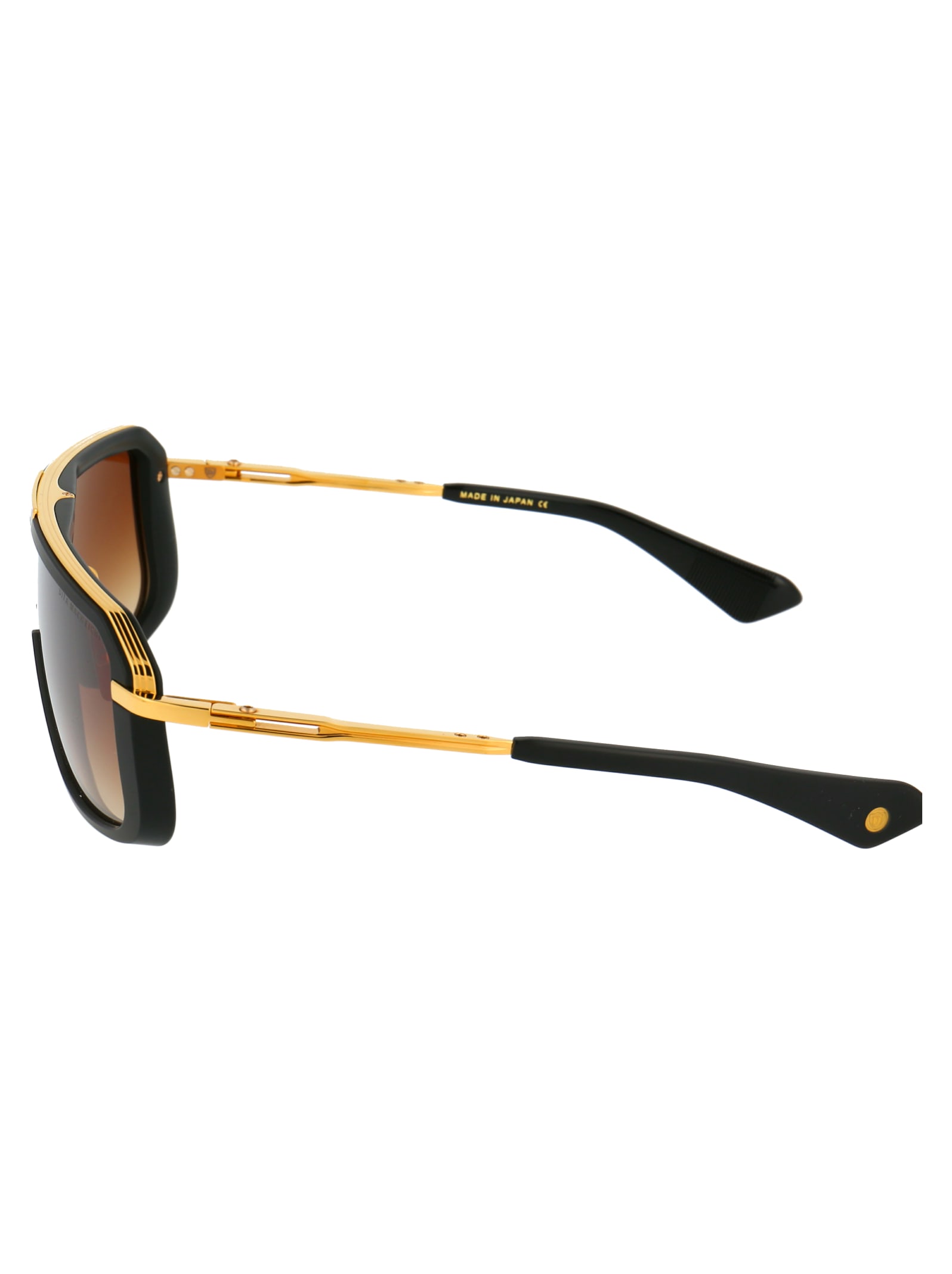 Shop Dita Mach-eight Sunglasses In Matte Black - Yellow Gold
