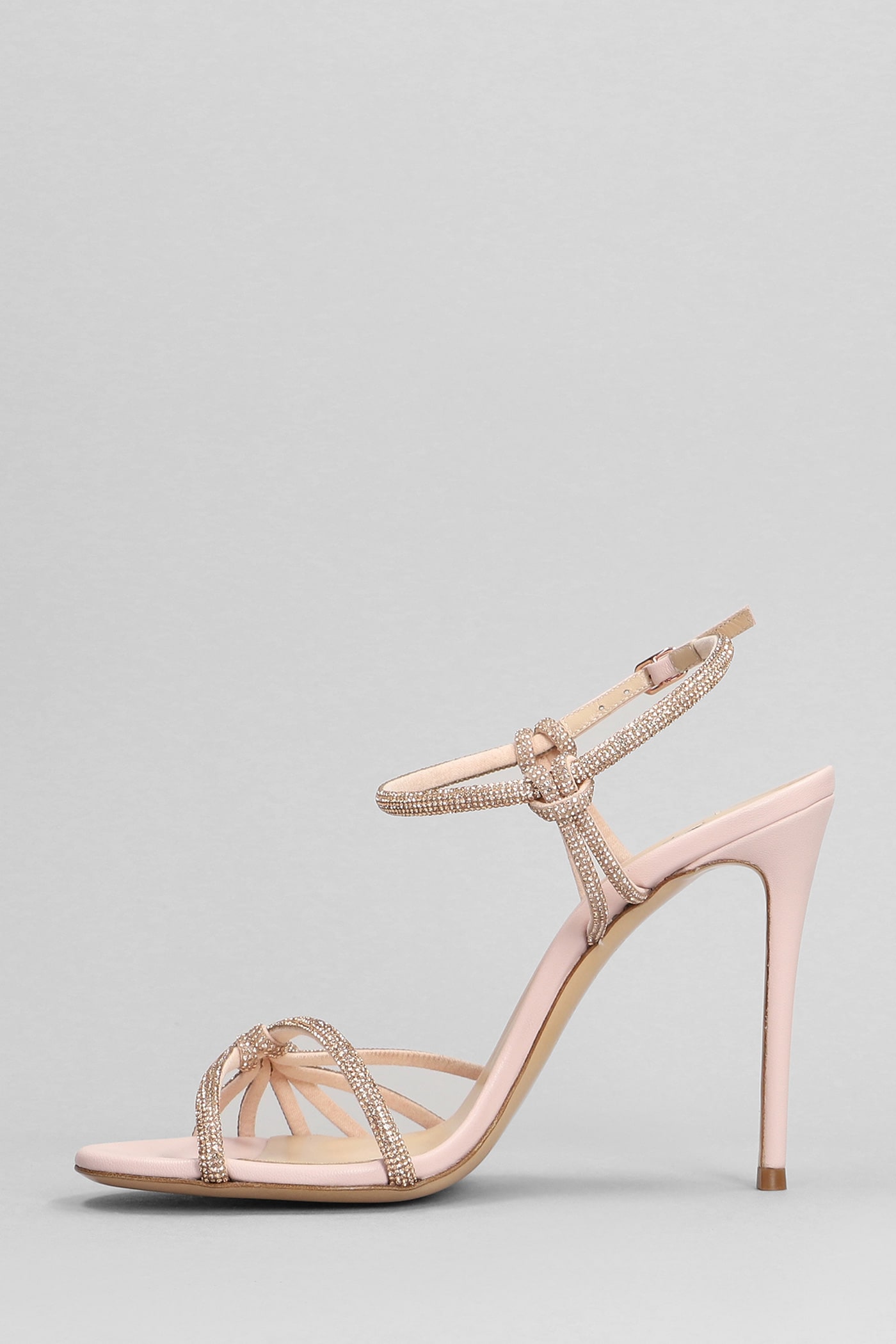 Shop Casadei Sandals In Rose-pink Leather