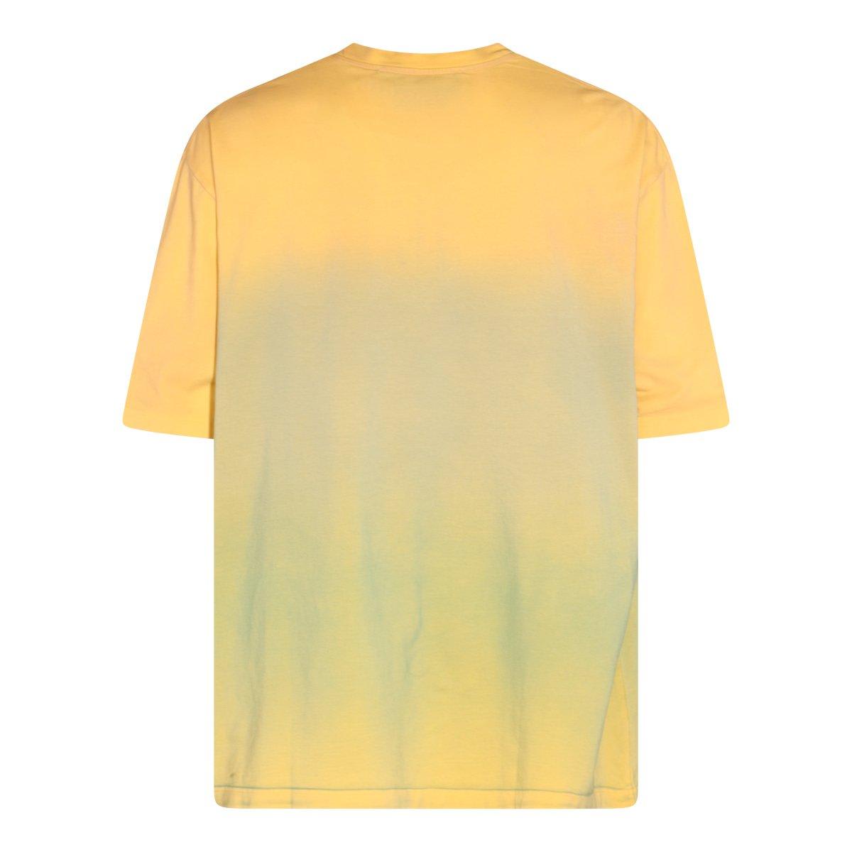 Shop Acne Studios Screen Printed Crewneck T-shirt In Yellow/brown