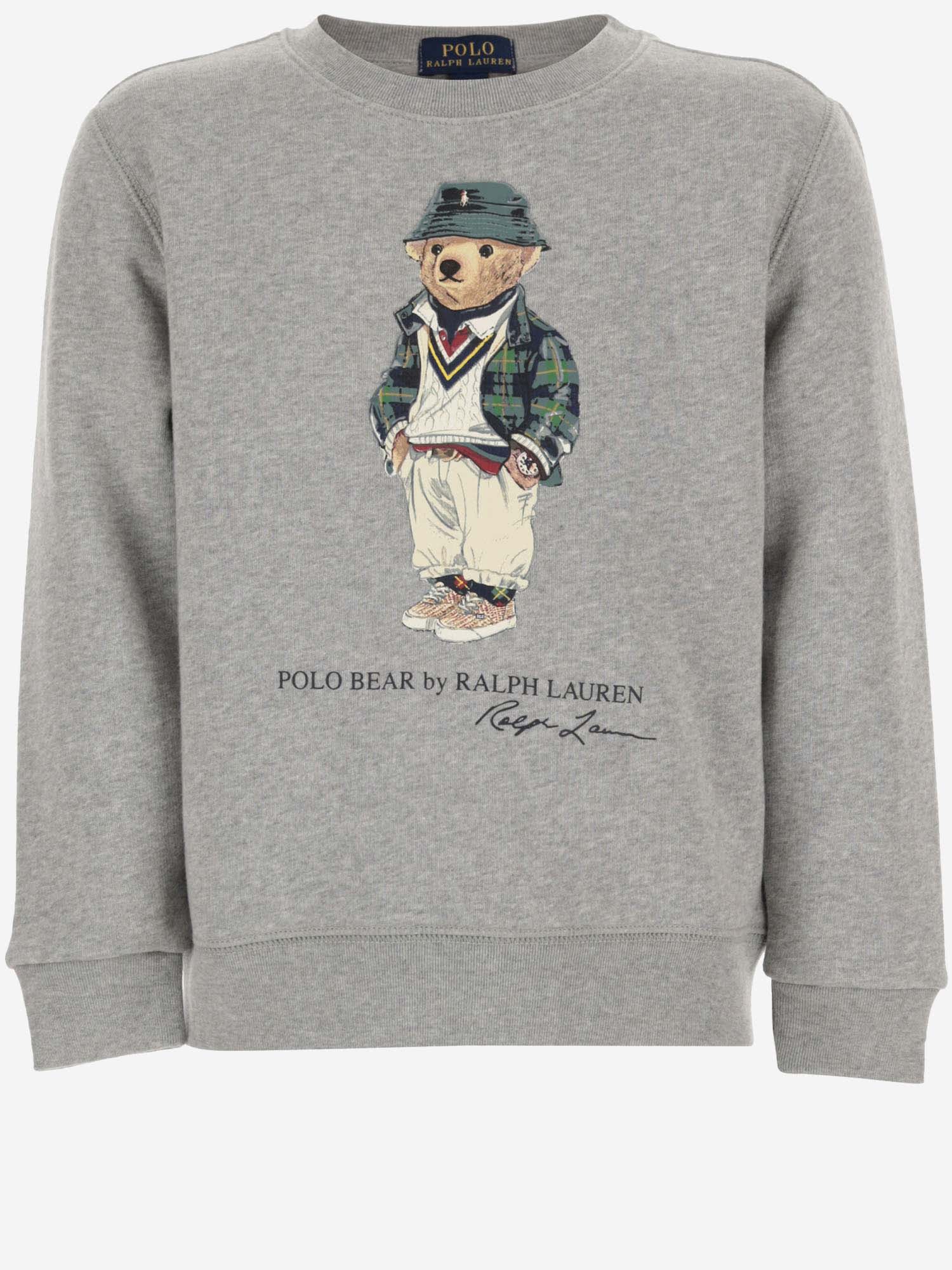 Ralph Lauren Kids' Cotton Blend Sweatshirt With Polo Bear