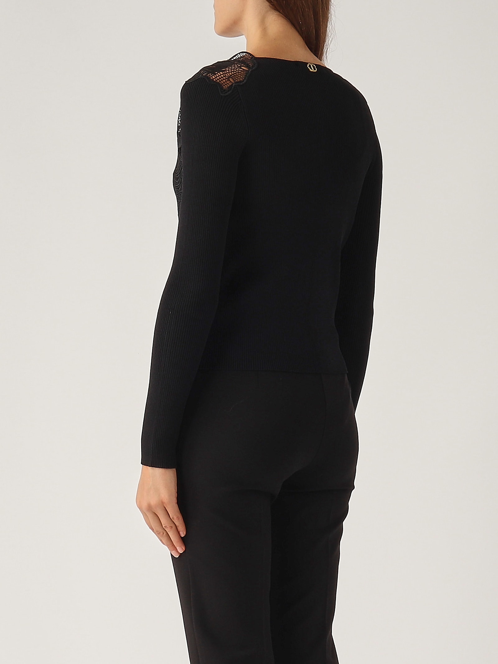 Shop Twinset Viscose Sweater In Nero