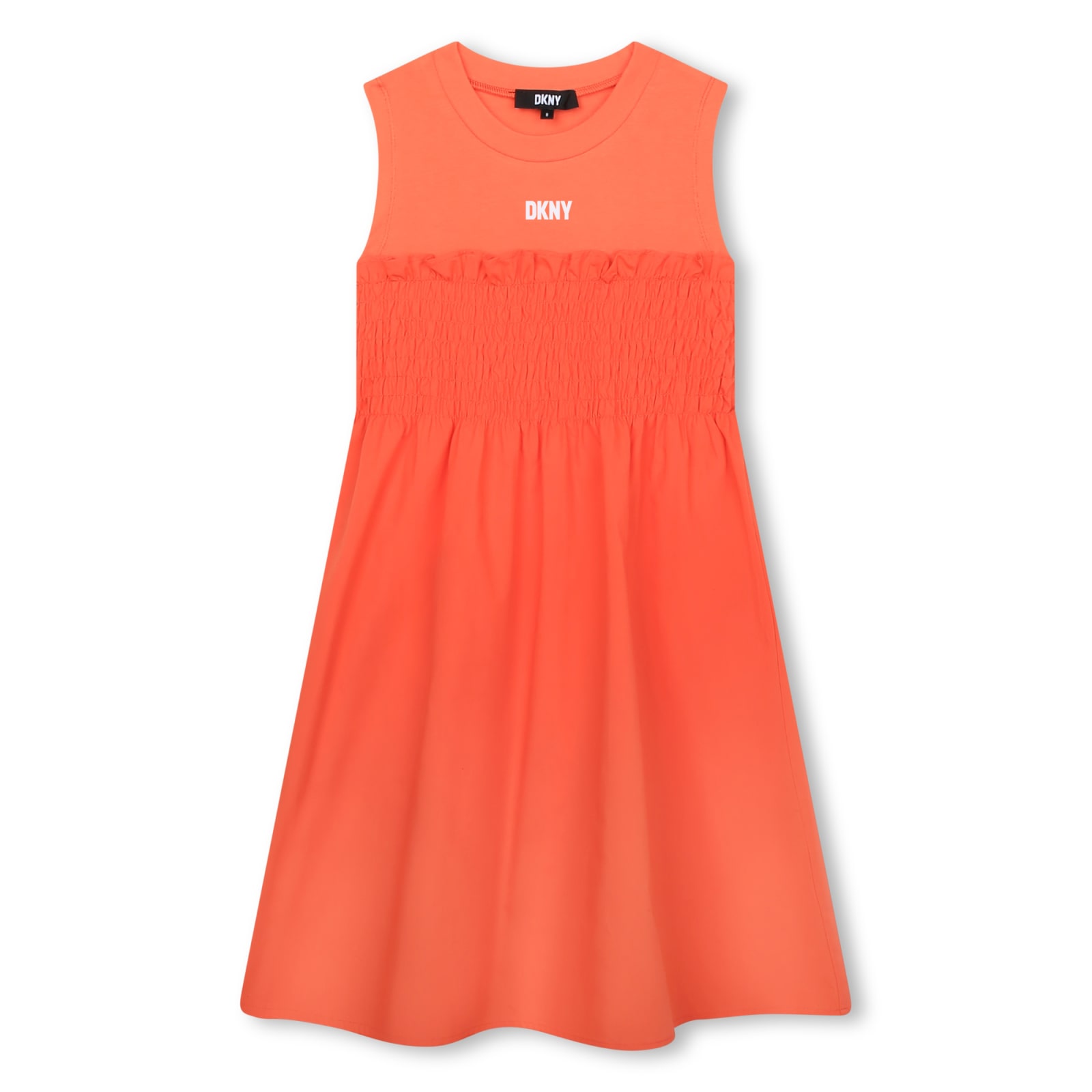 Shop Dkny Dresses With Logo In Orange