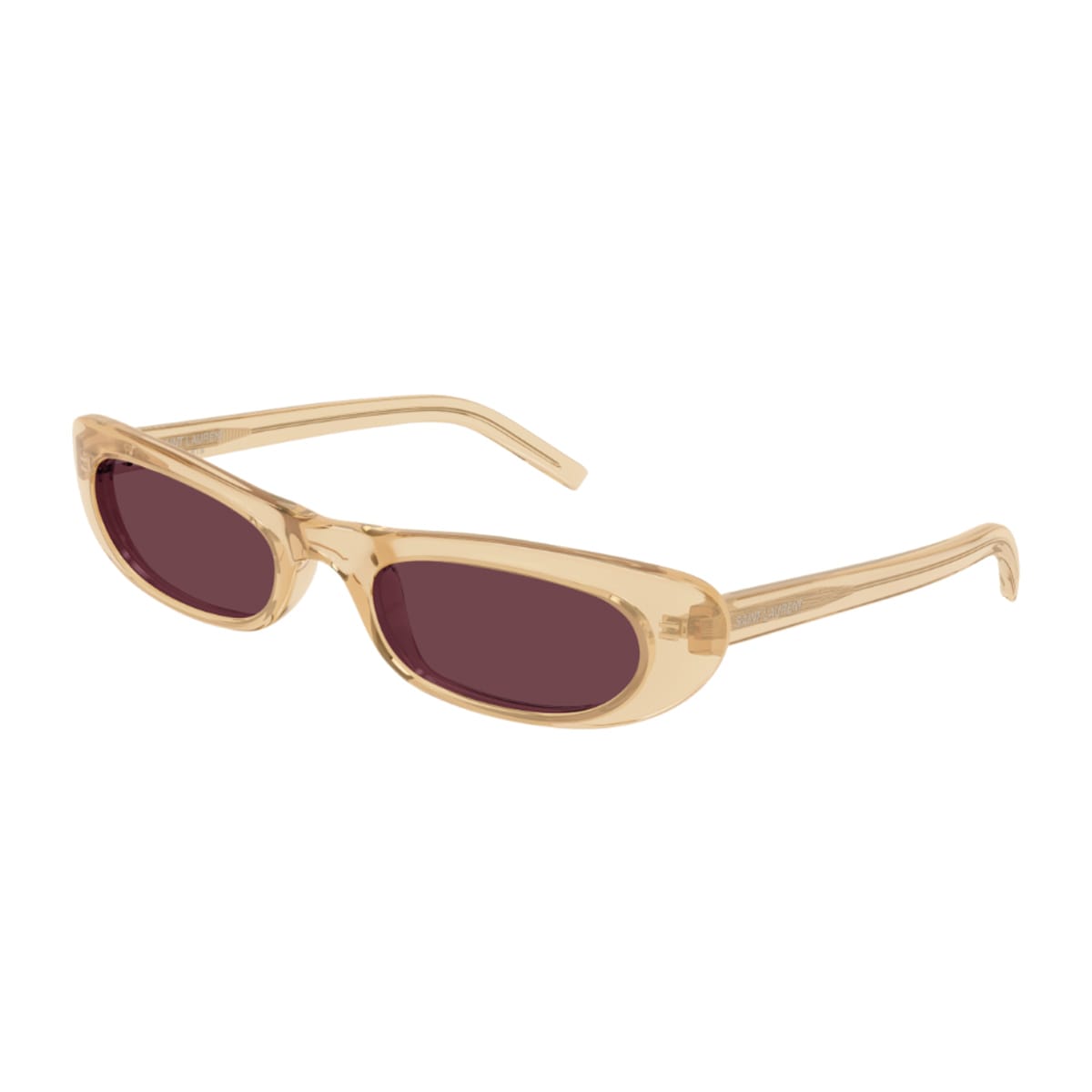 Saint Laurent Sl 557 Shade Linea Sl Logo 007 Yellow Violet Sunglasses In Multi
