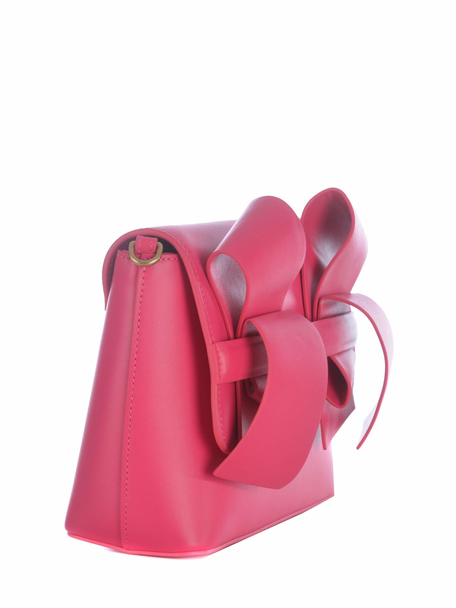 Shop Pinko Bag  Mini Clutch Aika In Leather In Fuchsia