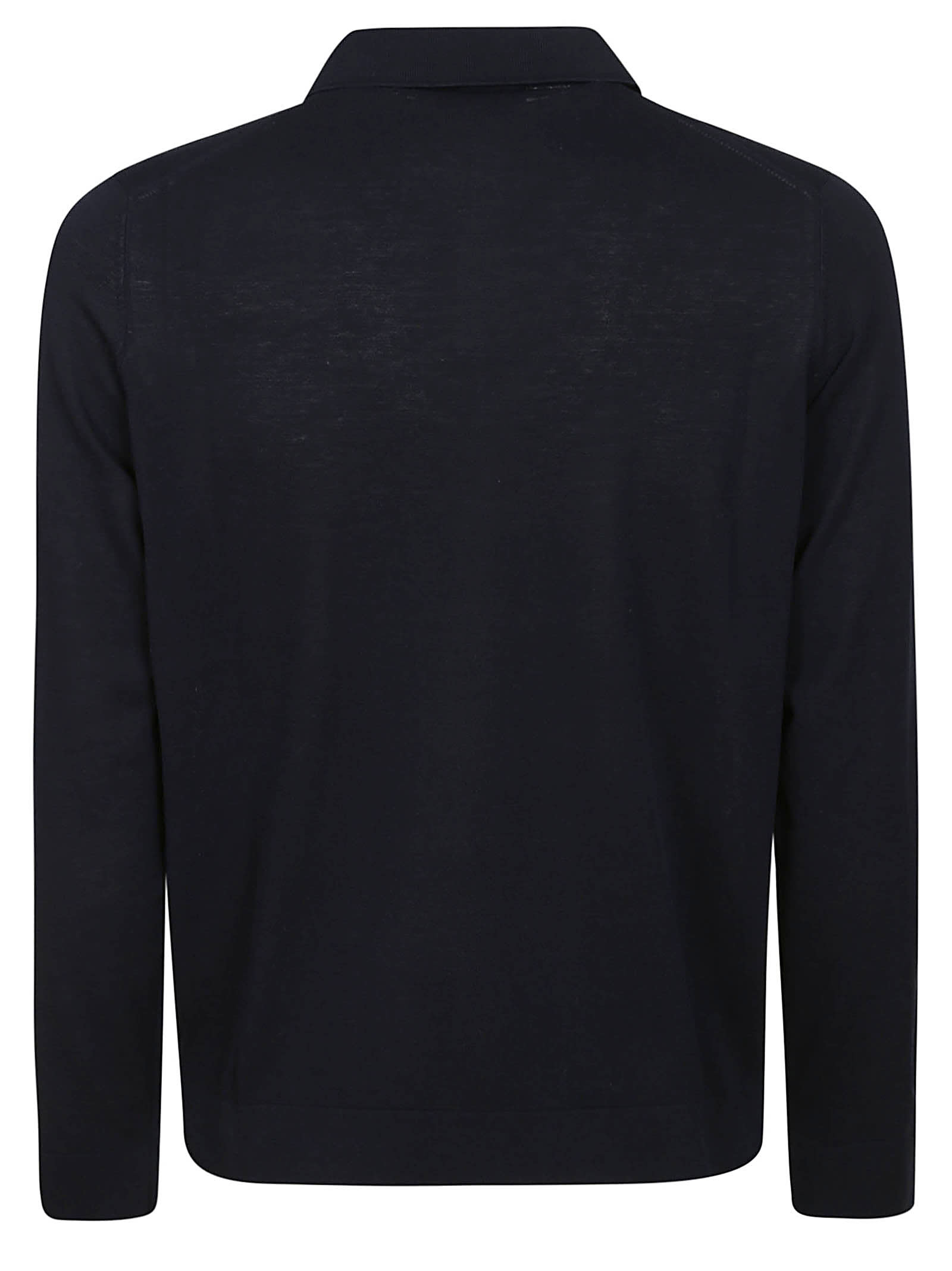 Shop Filippo De Laurentiis Polo Skipper Ls In Navy