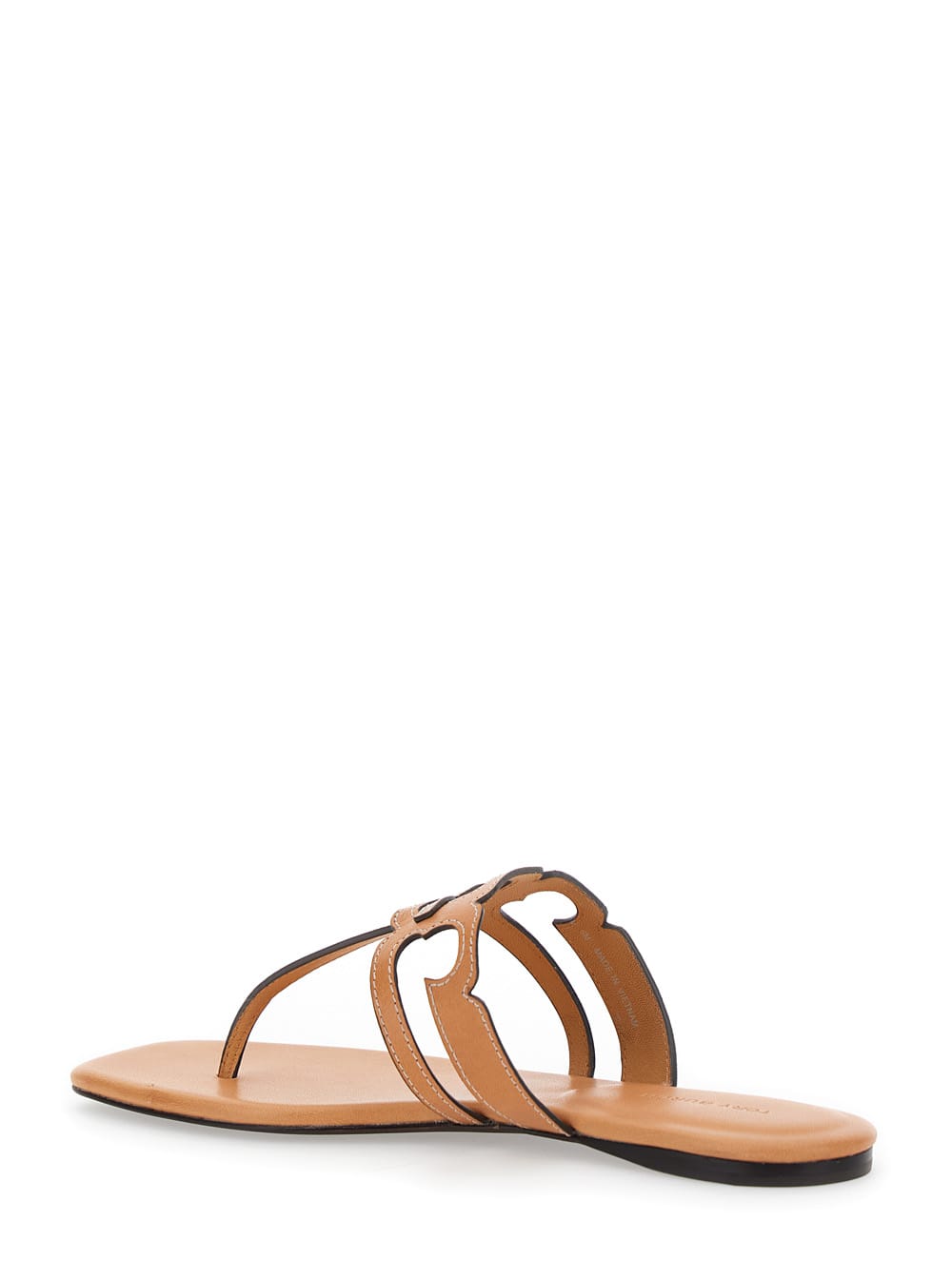 Tory Burch Brown Leather Sandals In Beige